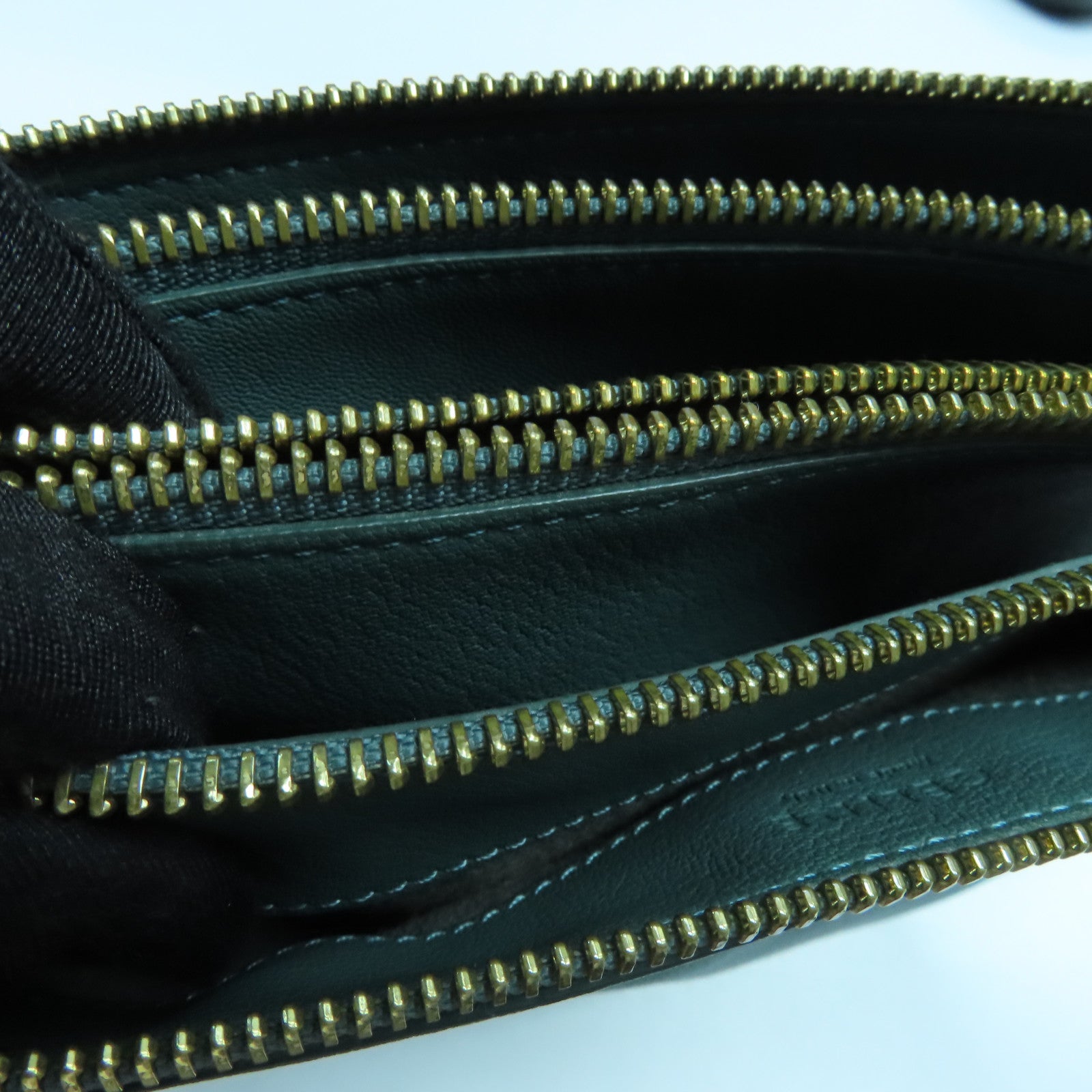CELINE 牛皮皮革Shoulder Bag金扣肩背袋綠色