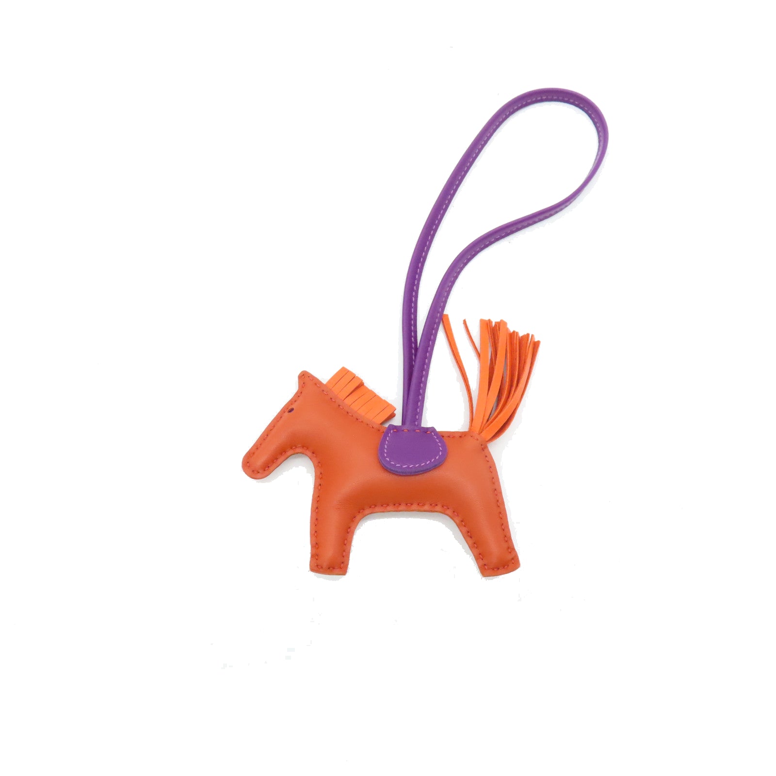 HERMES Veau Swift Leather Rodeo PM Charm Orange/Purple
