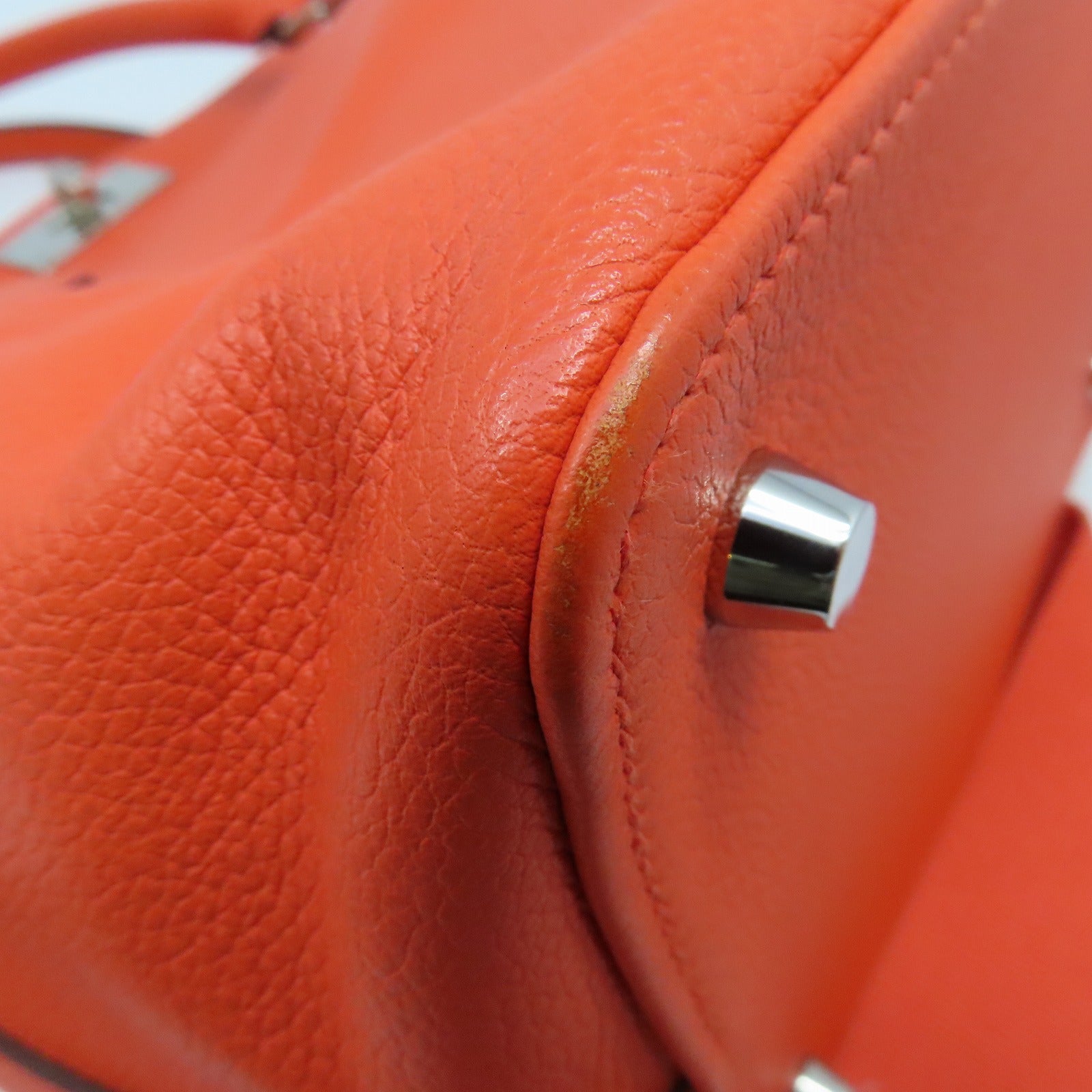 HERMES Evercolor Toolbox 20银扣肩背袋Orange Poppy橙色
