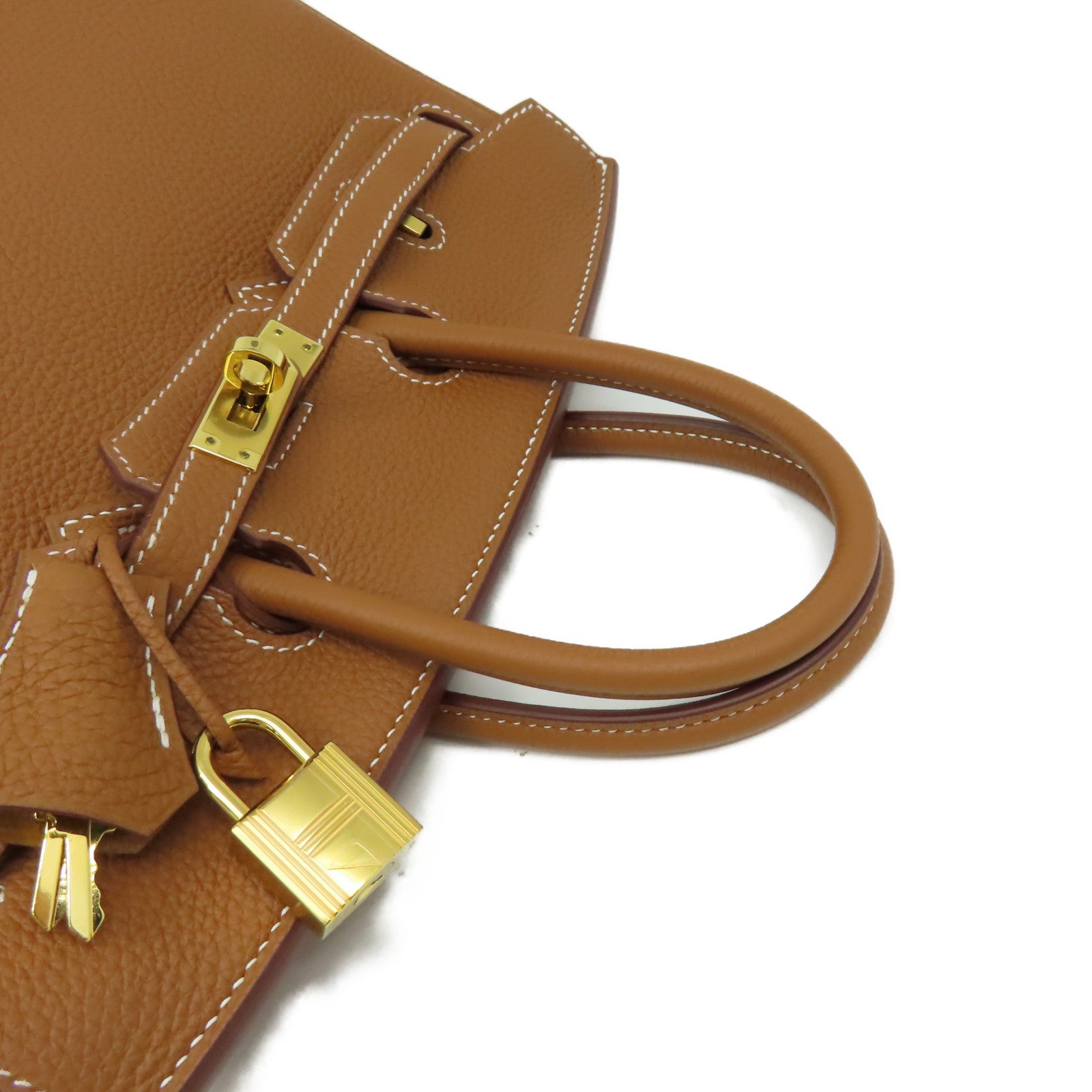 HERMES Togo皮革Birkin 25 Handbag金扣手挽袋Gold/經典駝色