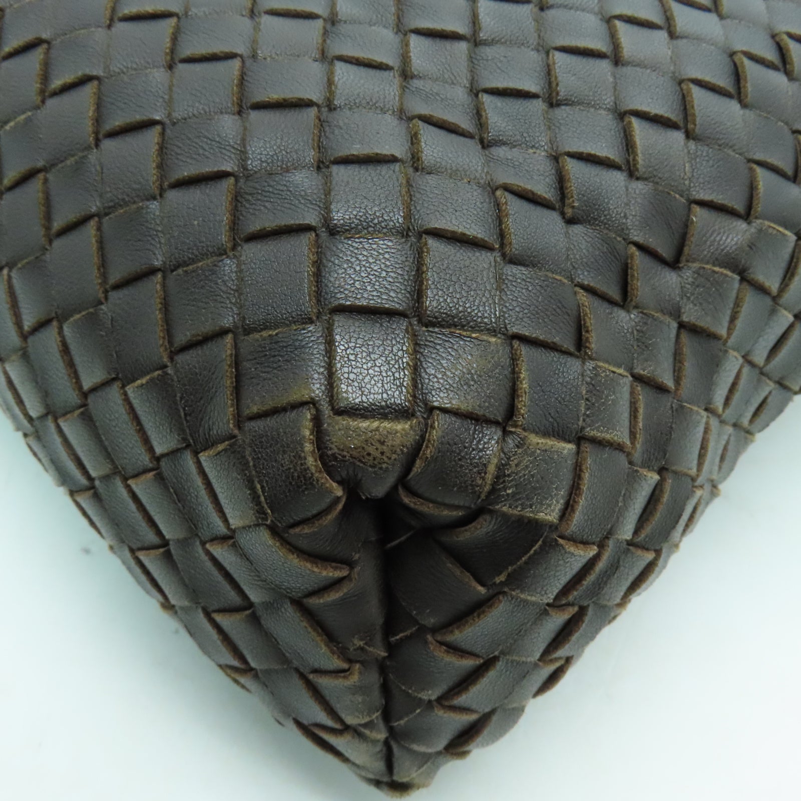 BOTTEGA VENETA 織紋羊皮皮革Shoulder Bag肩背袋棕色