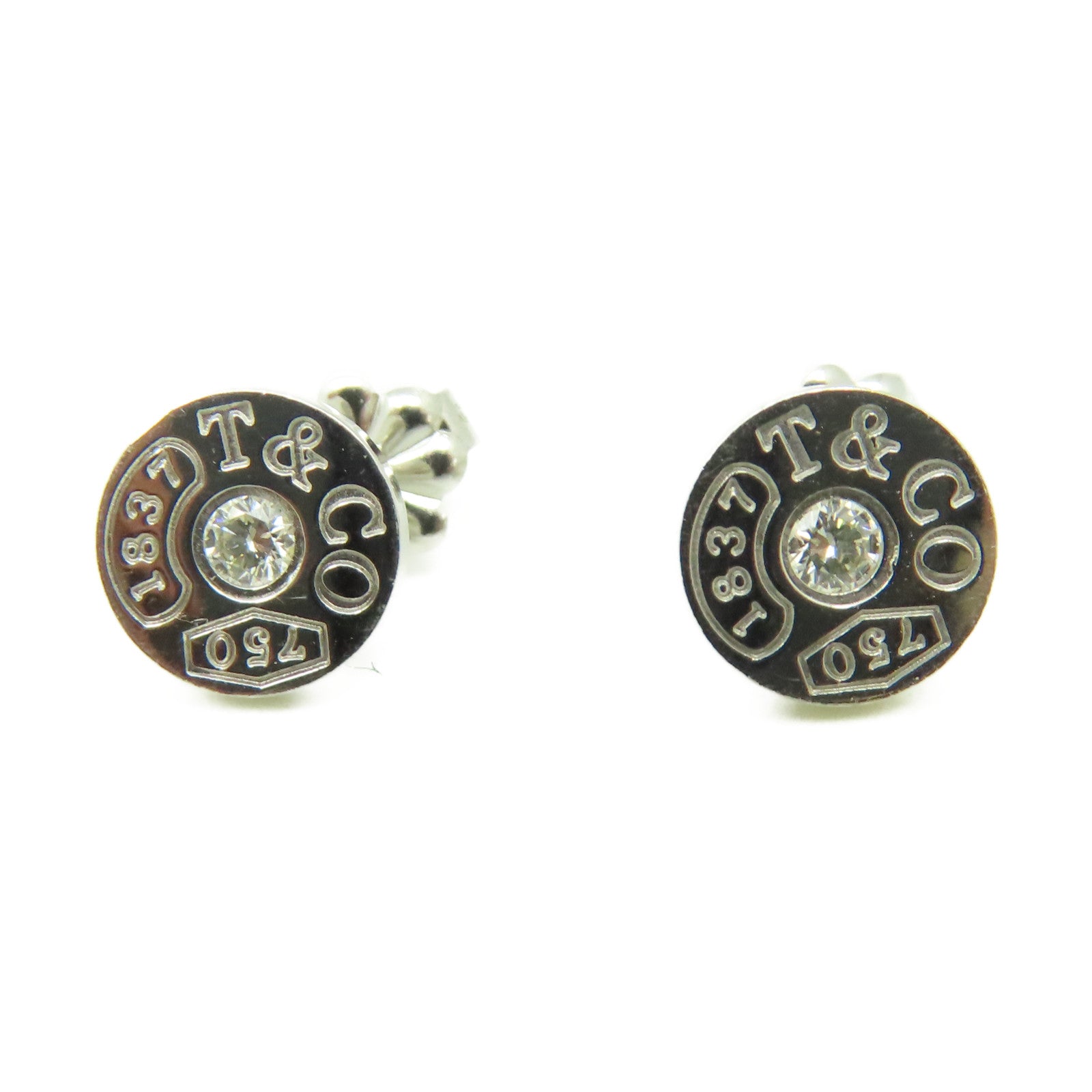 TIFFANY＆CO 18K白金Circle Earrings耳環