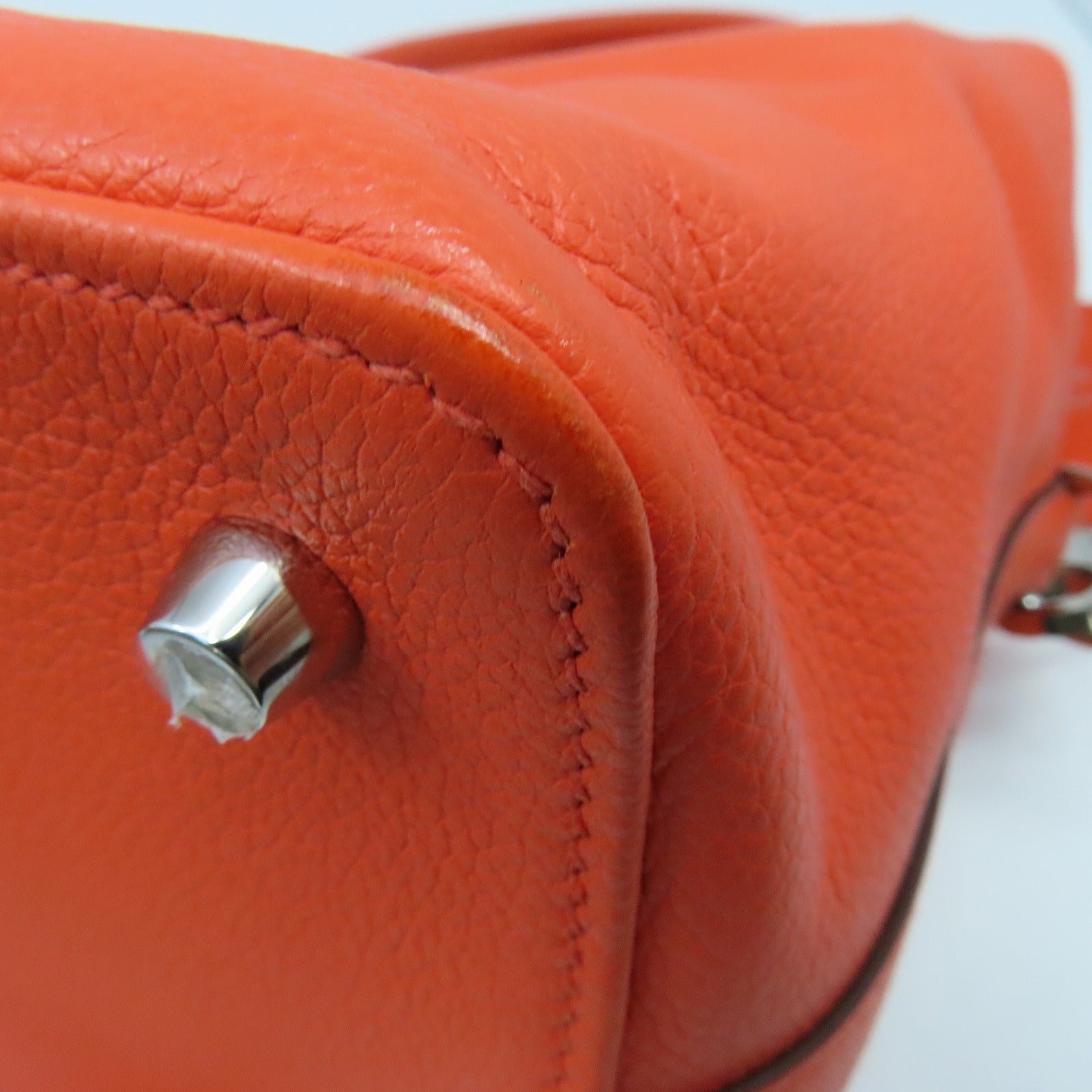 HERMES Evercolor Toolbox 20银扣肩背袋Orange Poppy橙色
