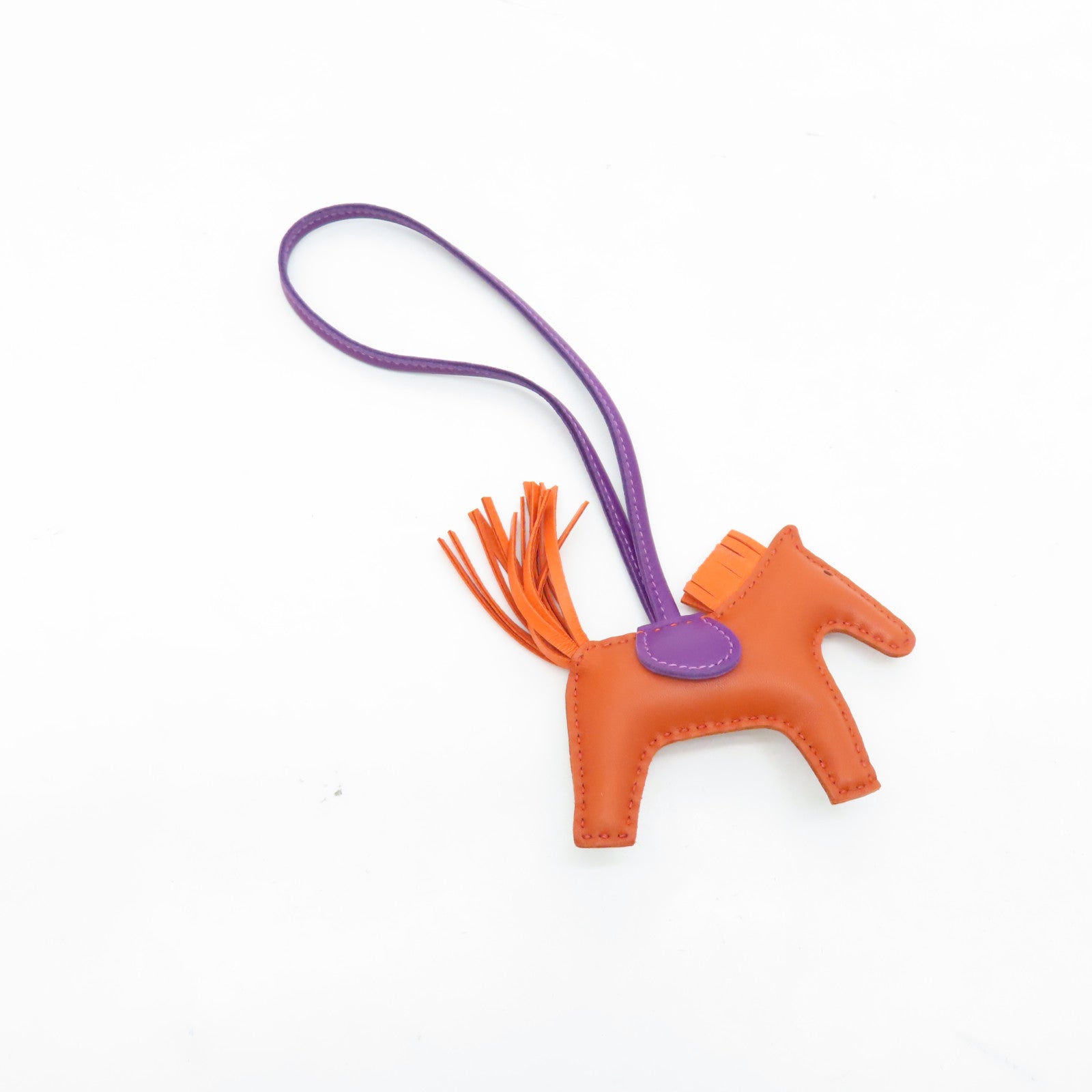 HERMES Veau Swift Leather Rodeo PM Charm Orange/Purple
