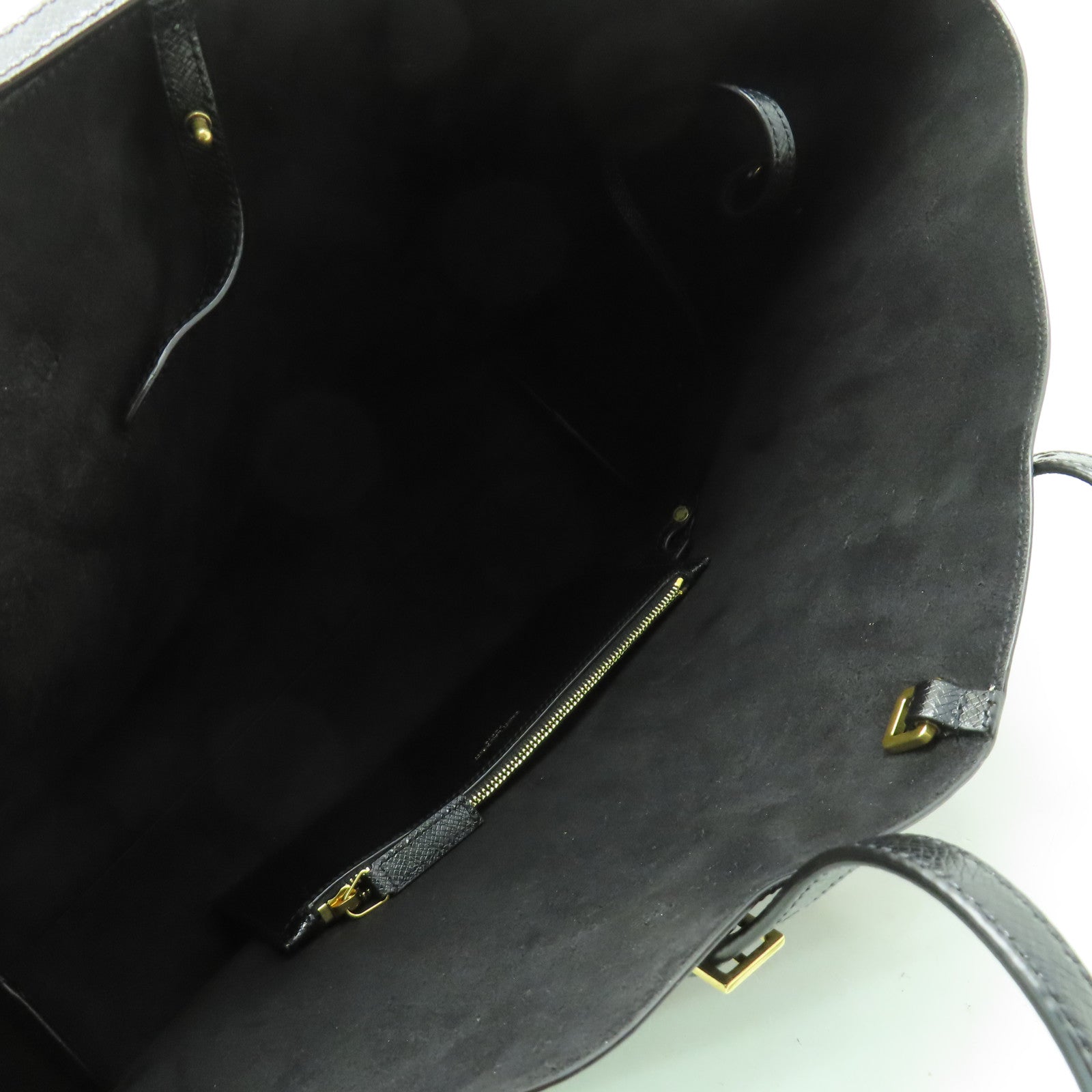 SAINT LAURENT 牛皮皮革Tote Bag金扣手挽袋黑色