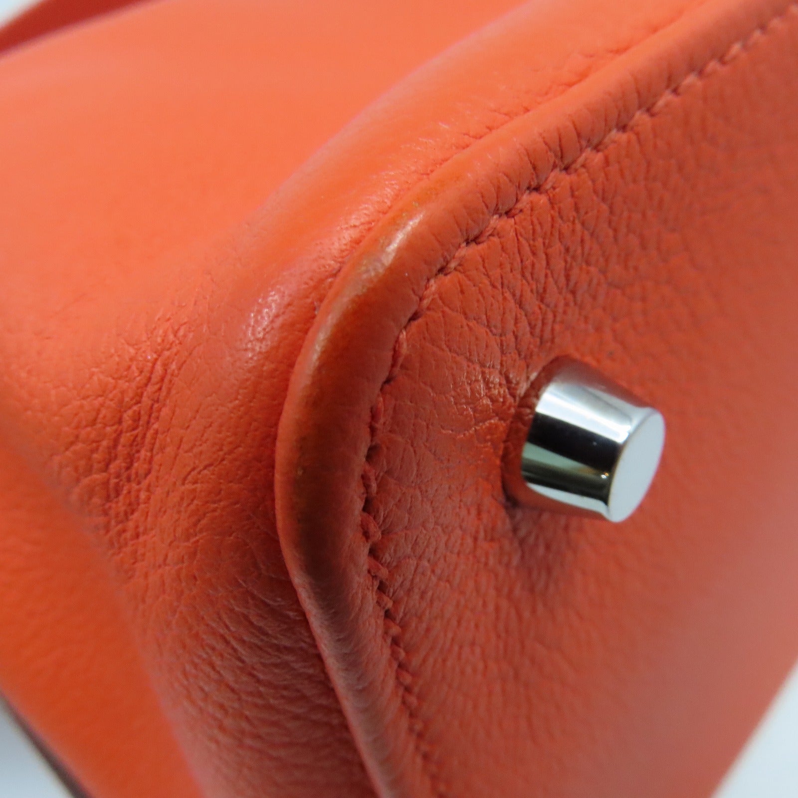 HERMES Evercolor Toolbox 20银扣肩背袋Orange Poppy橙色