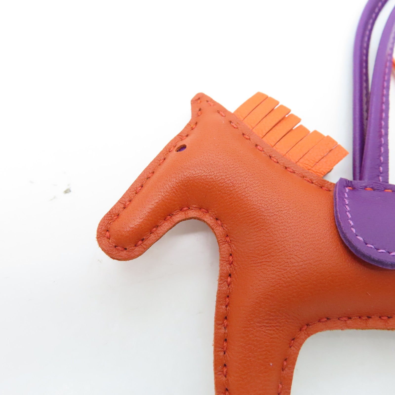 HERMES Veau Swift Leather Rodeo PM Charm Orange/Purple