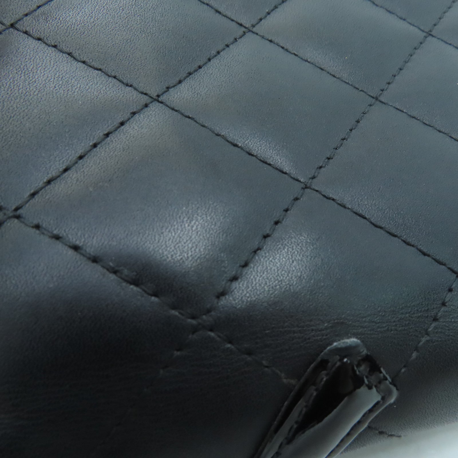 CHANEL 菱格牛皮皮革Combon Wallet钱包黑色