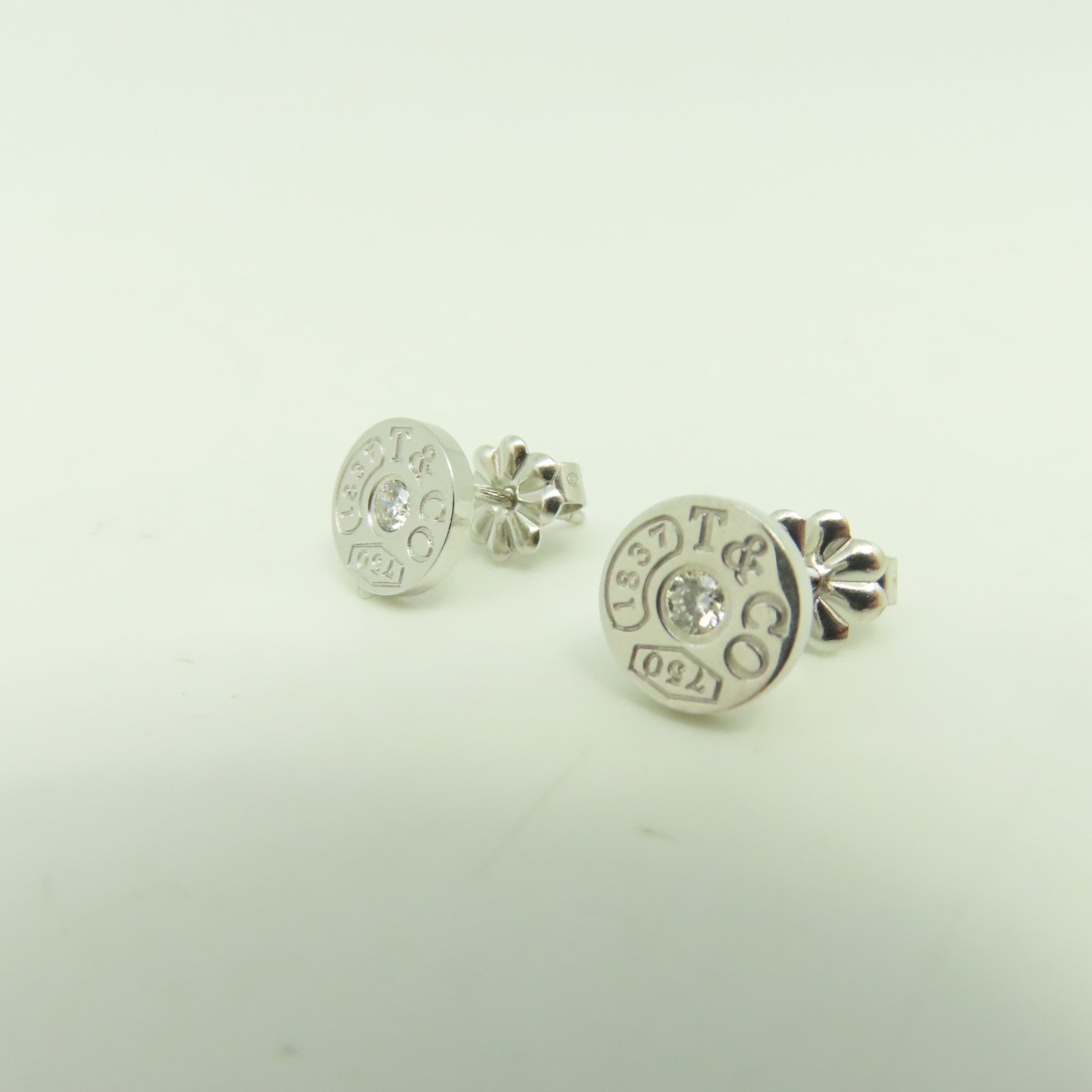 TIFFANY＆CO 18K白金Circle Earrings耳環