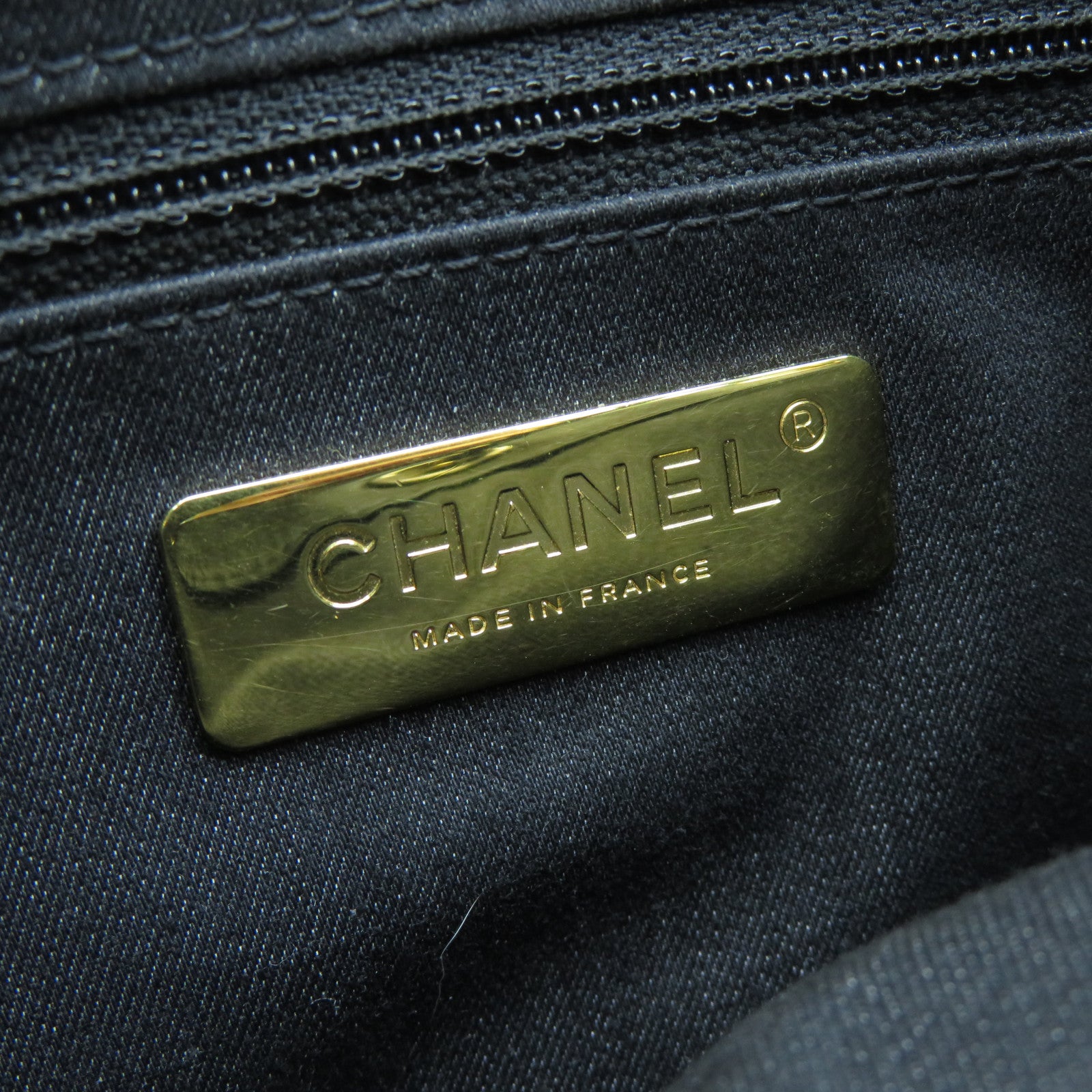 CHANEL 菱格牛皮皮革Chain Shoulder Bag金扣鏈帶肩背袋黑色