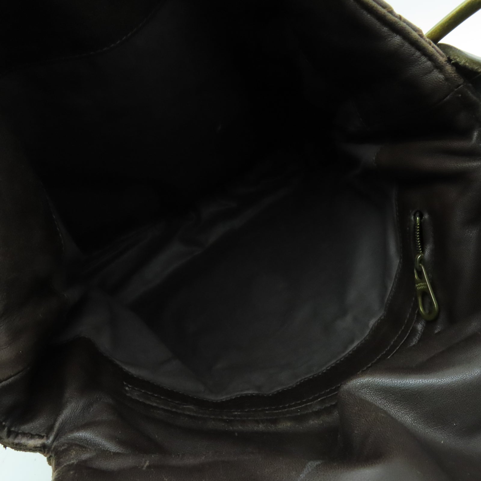 BOTTEGA VENETA 織紋羊皮皮革Shoulder Bag肩背袋棕色