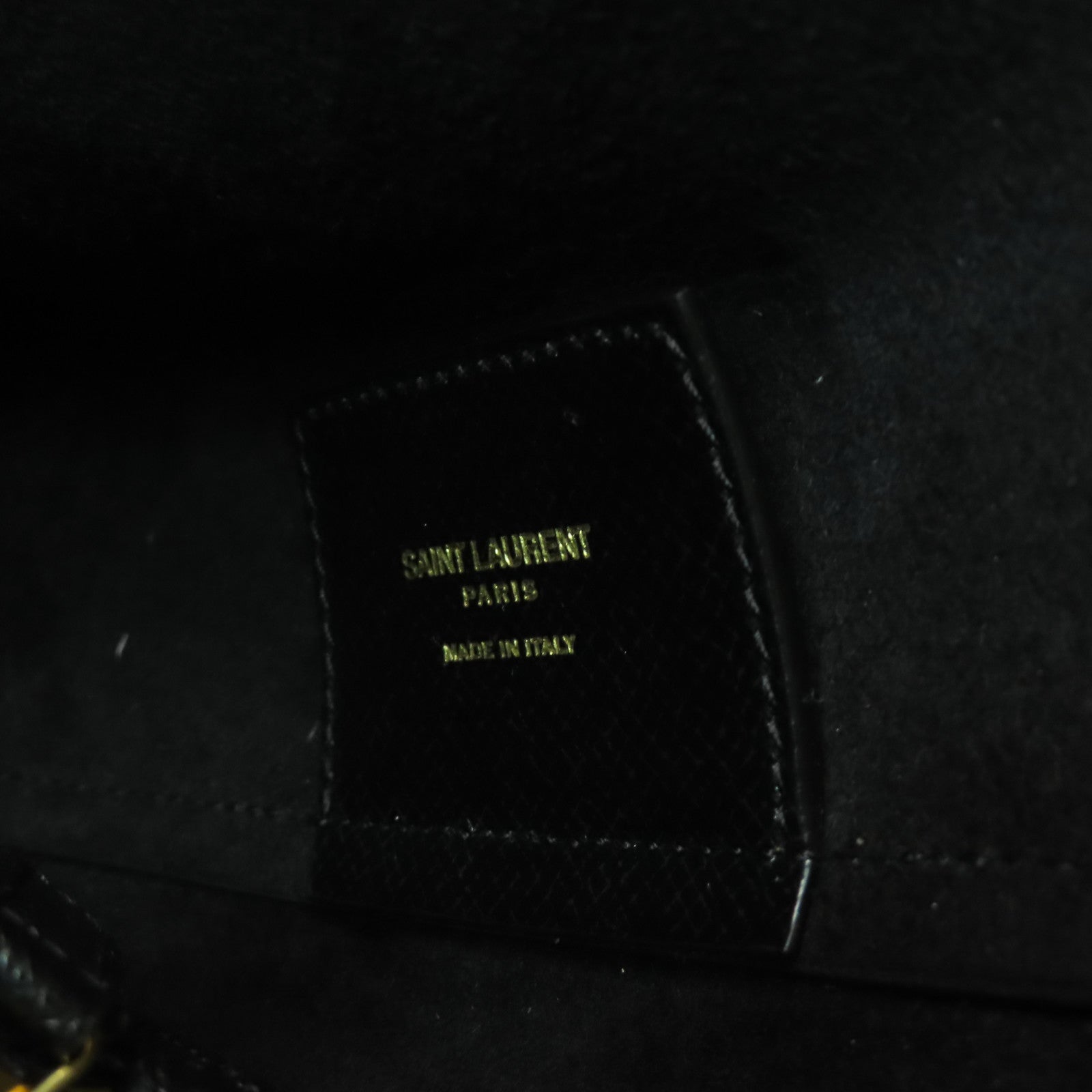 SAINT LAURENT 牛皮皮革Tote Bag金扣手挽袋黑色