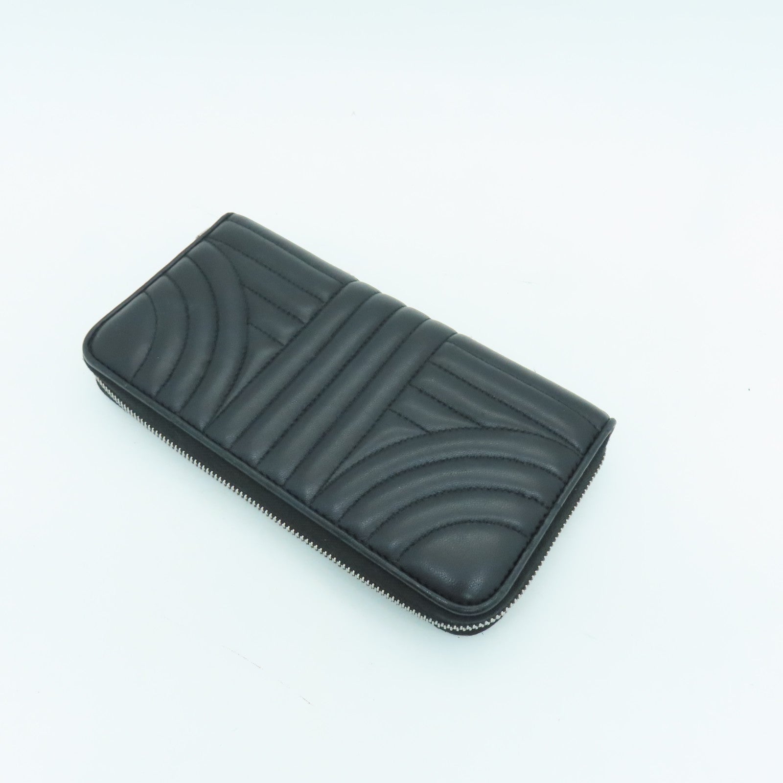 PRADA 牛皮皮革Long Wallet銀扣長錢包黑色