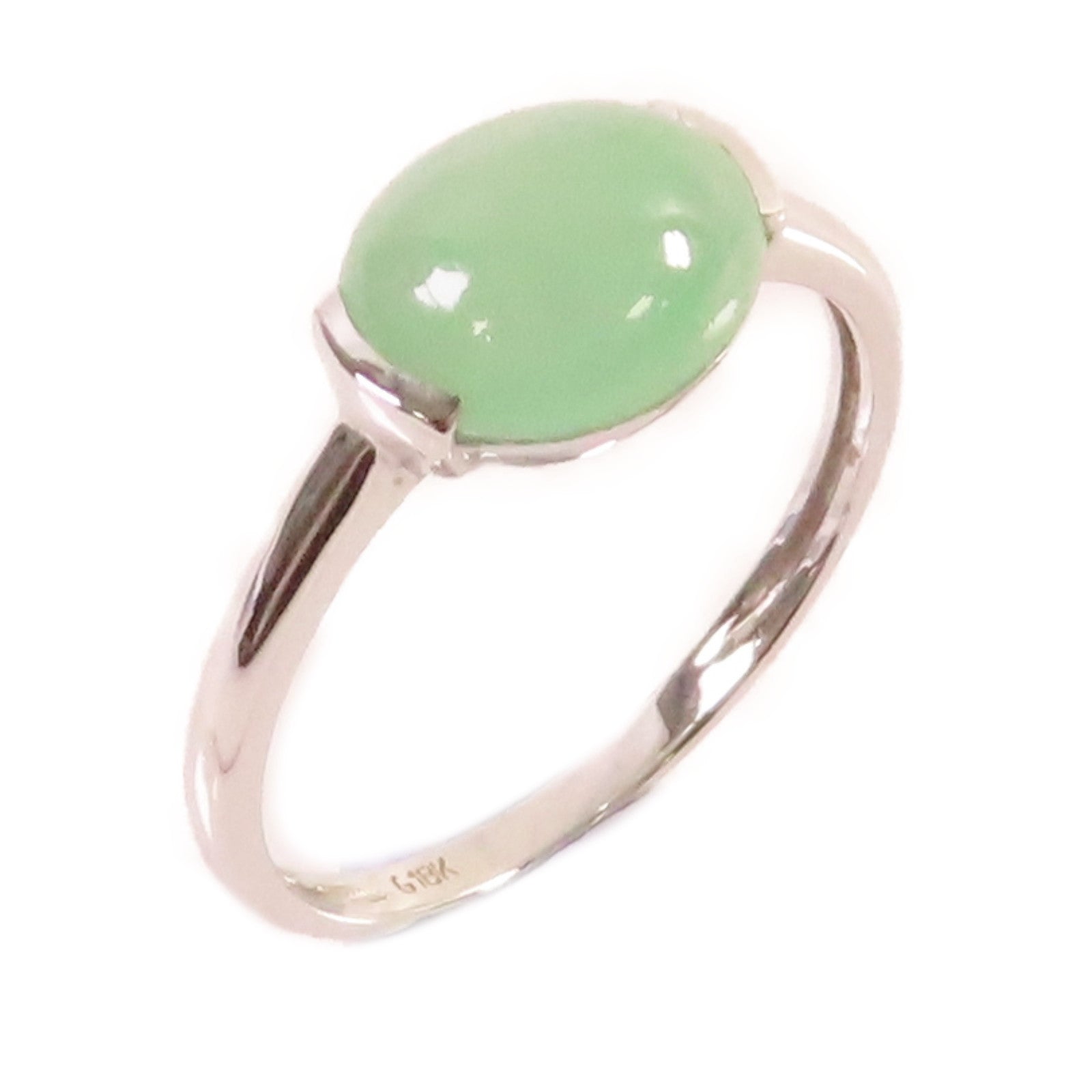 JEWELRY 18K白金/1.8g翡翠Jade Ring戒指US#5.75