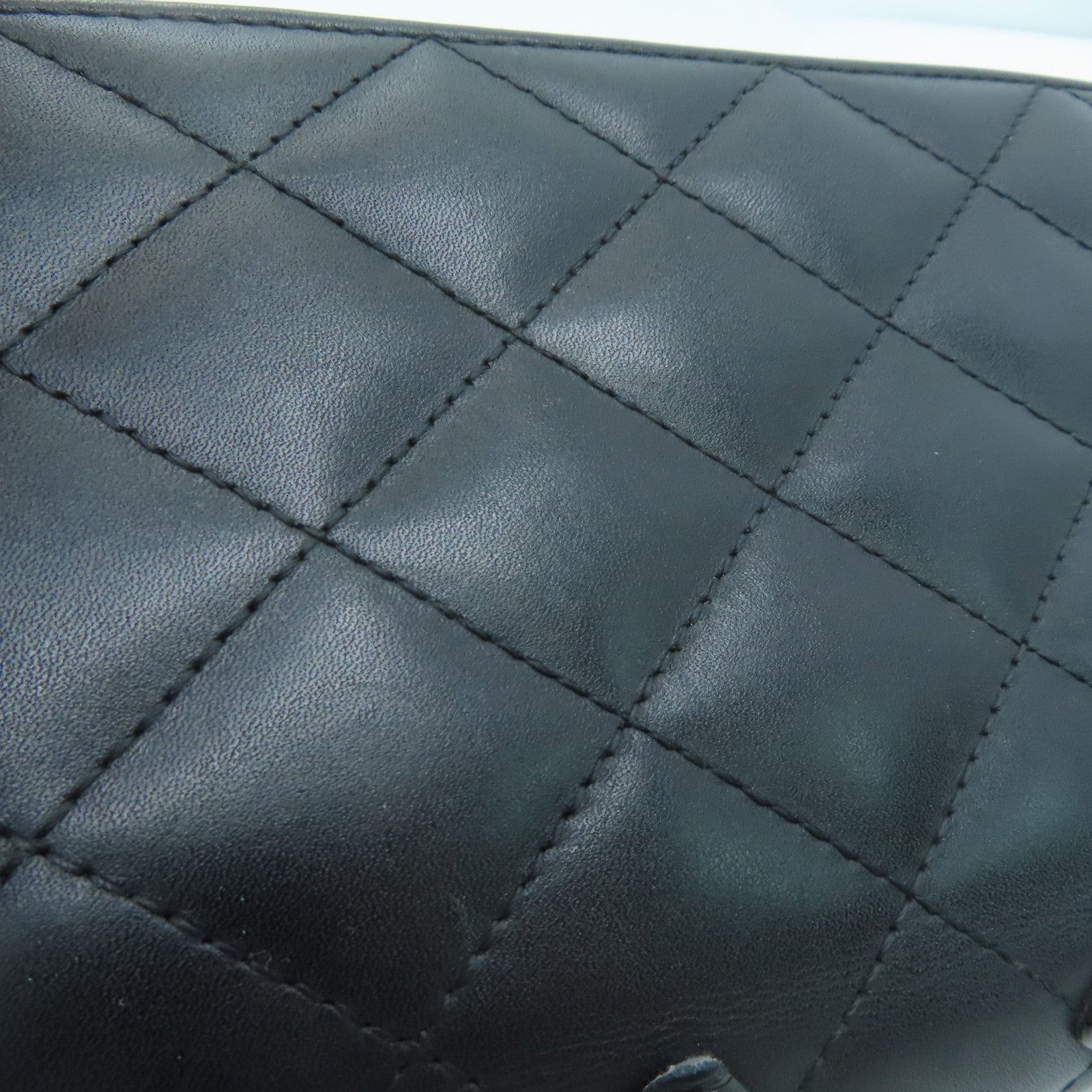 CHANEL 菱格牛皮皮革Combon Wallet钱包黑色