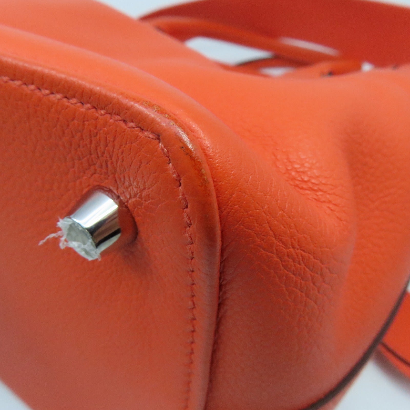 HERMES Evercolor Toolbox 20银扣肩背袋Orange Poppy橙色