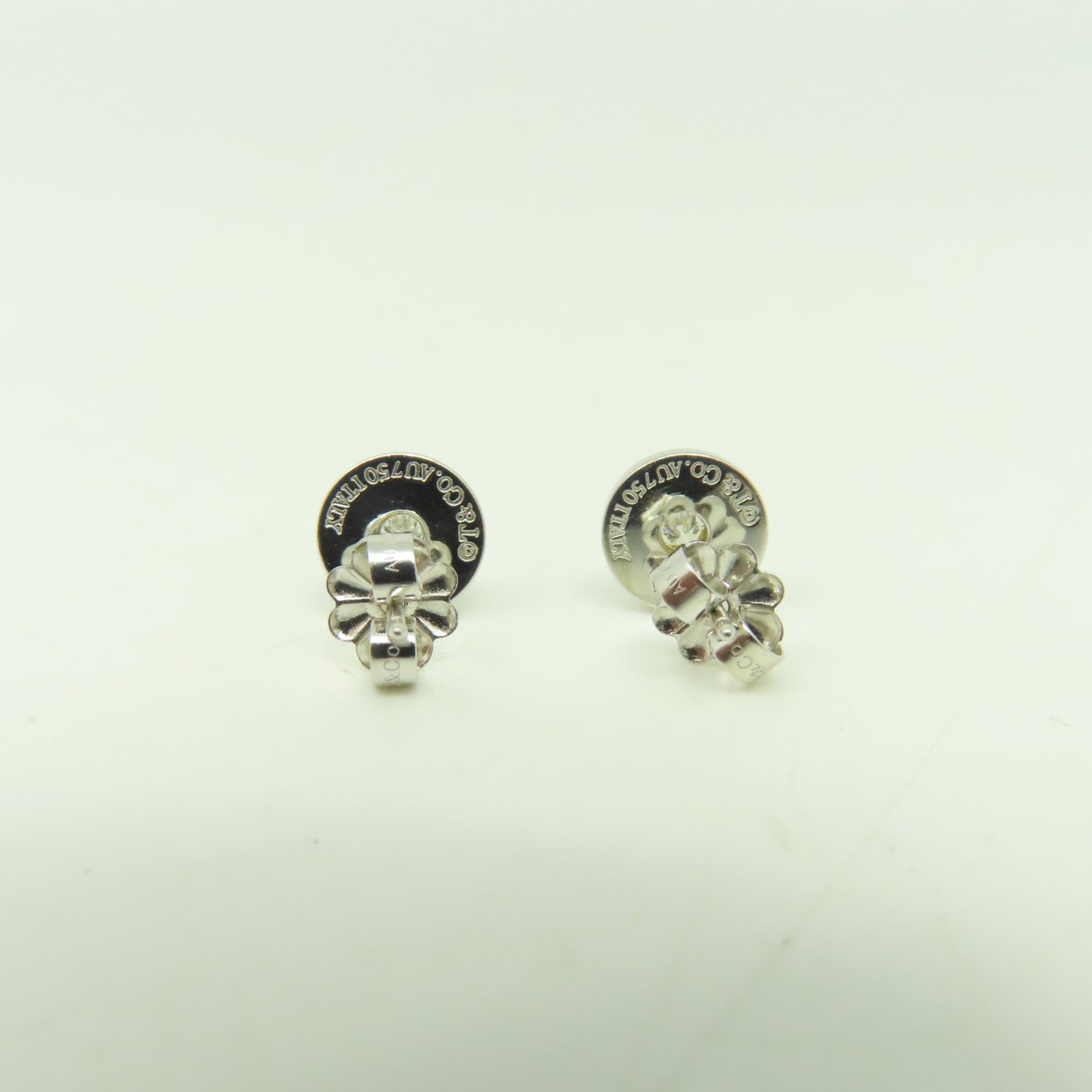TIFFANY＆CO 18K白金Circle Earrings耳環