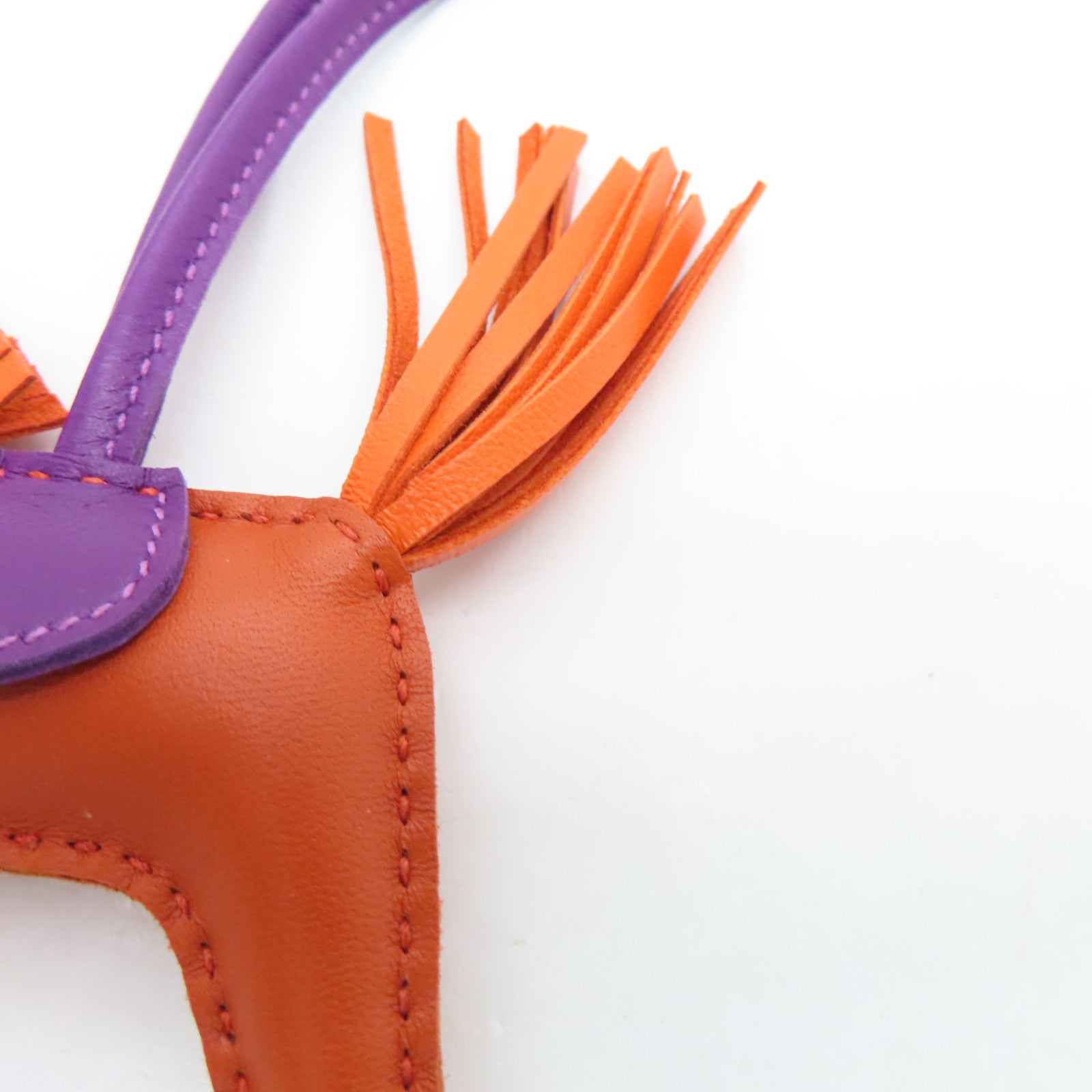 HERMES Veau Swift Leather Rodeo PM Charm Orange/Purple