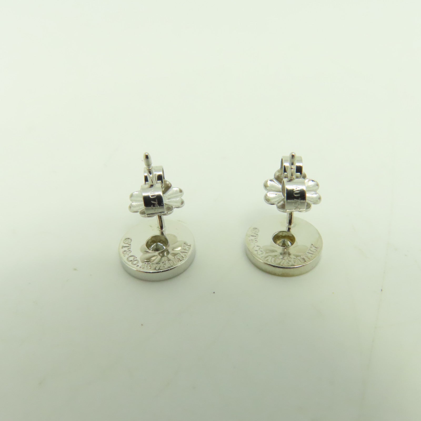 TIFFANY＆CO 18K白金Circle Earrings耳環