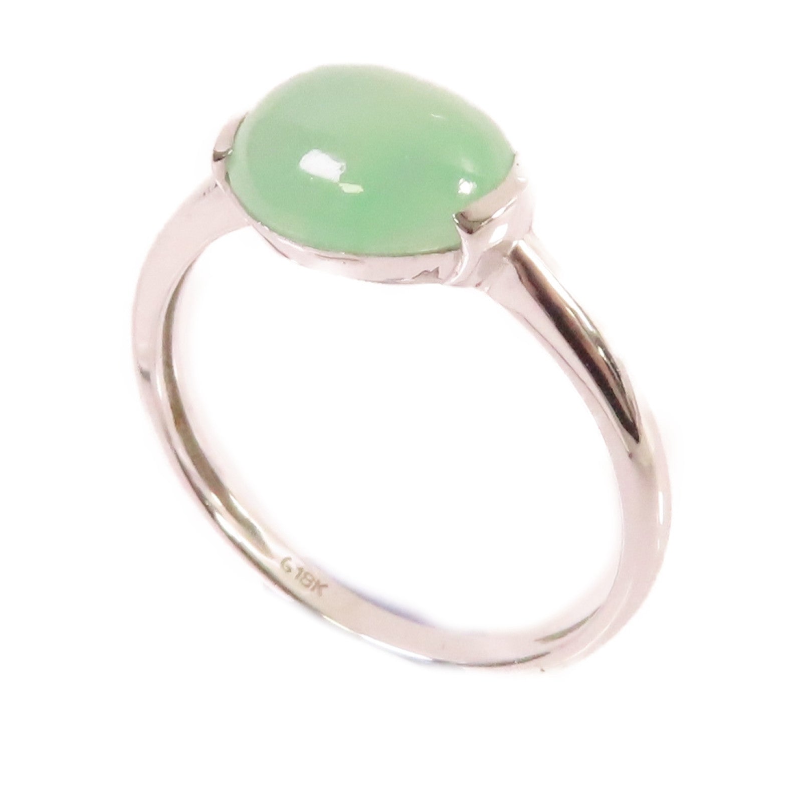 JEWELRY 18K白金/1.8g翡翠Jade Ring戒指US#5.75