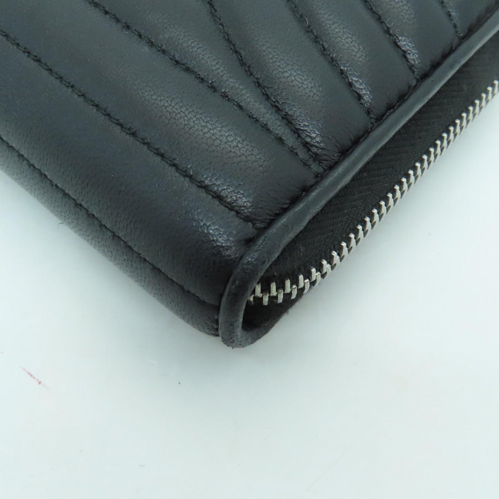 PRADA 牛皮皮革Long Wallet銀扣長錢包黑色