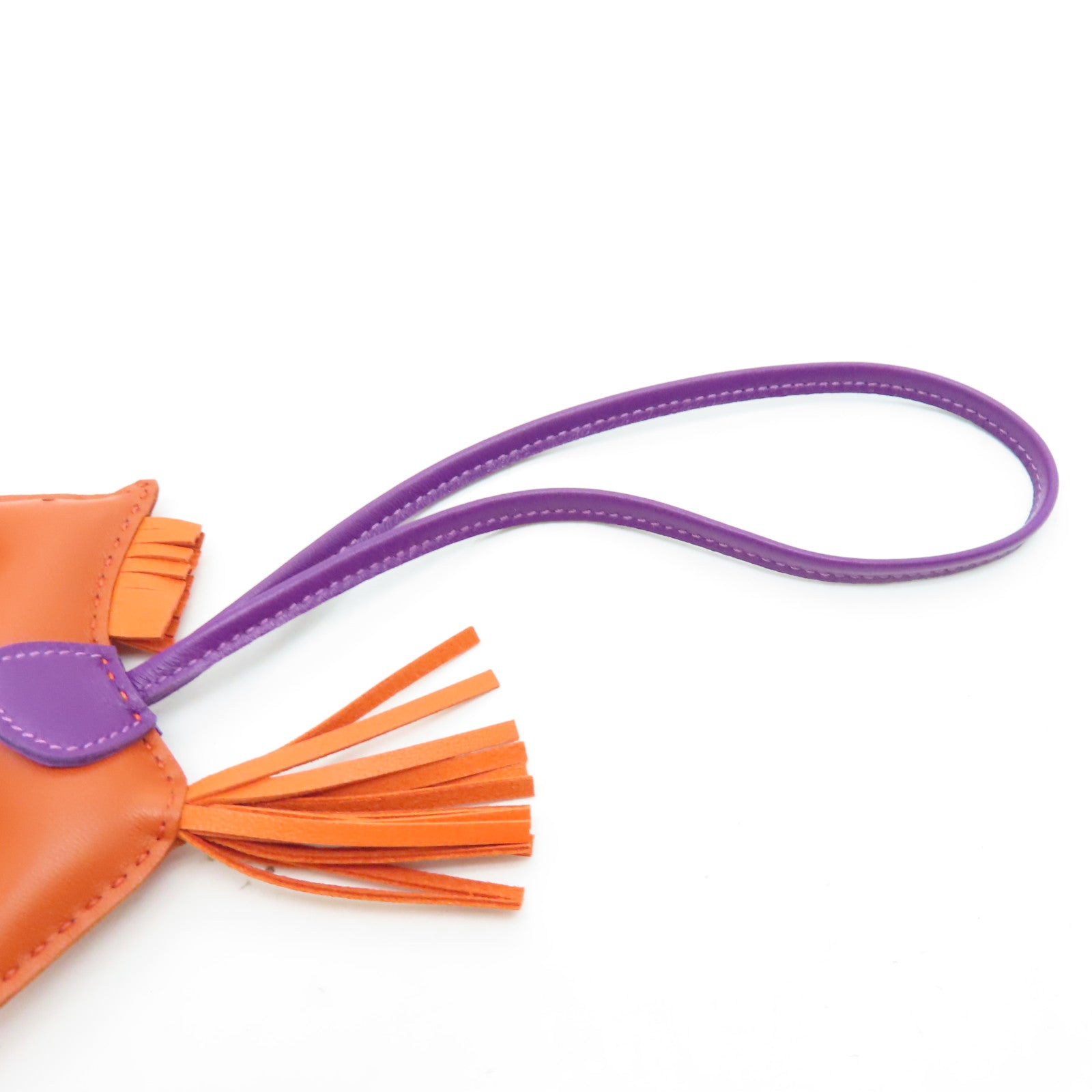 HERMES Veau Swift Leather Rodeo PM Charm Orange/Purple