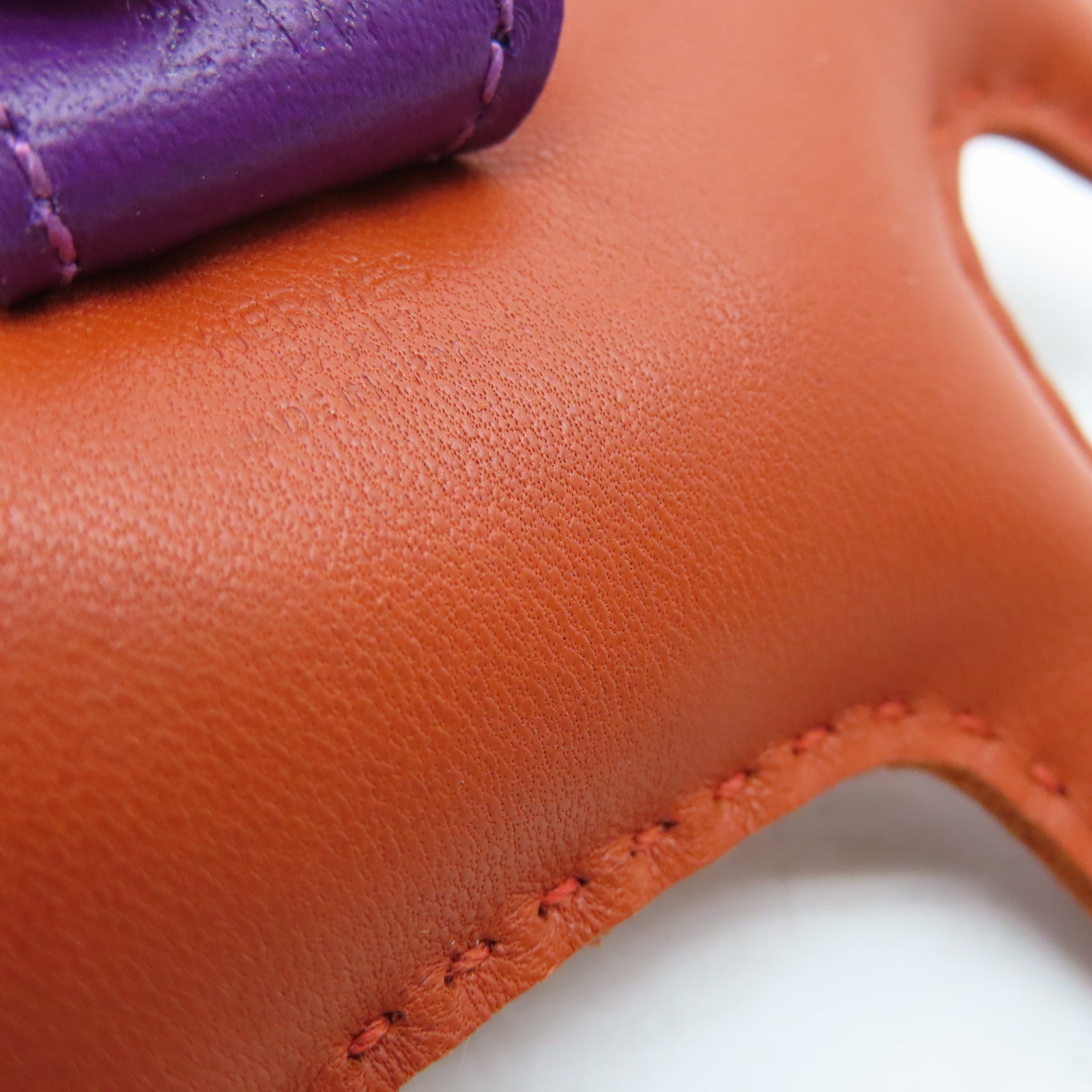 HERMES Veau Swift Leather Rodeo PM Charm Orange/Purple