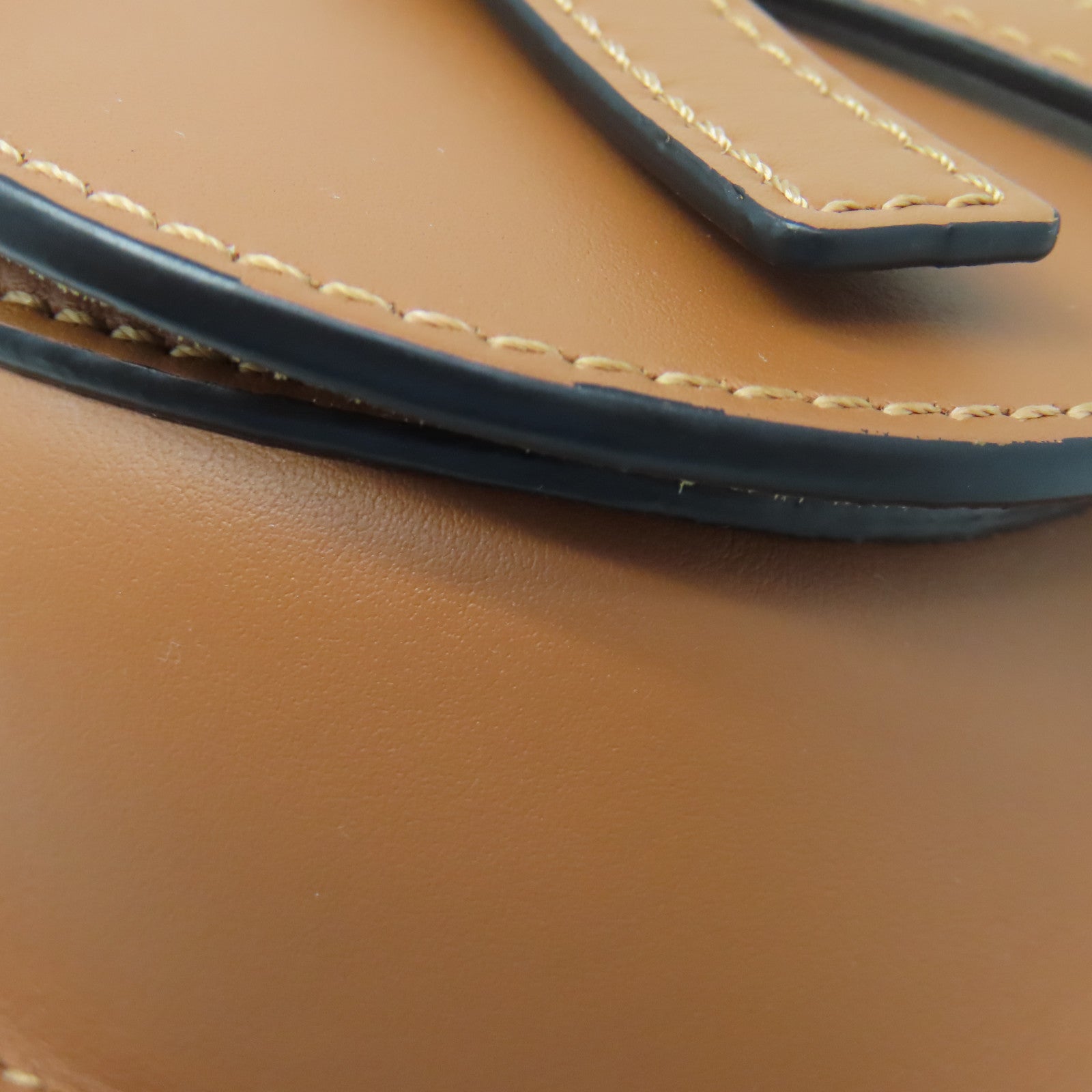 LOEWE Cowhide Leather Mini Gate Dual Bag Gold Buckle Shoulder Bag Brown