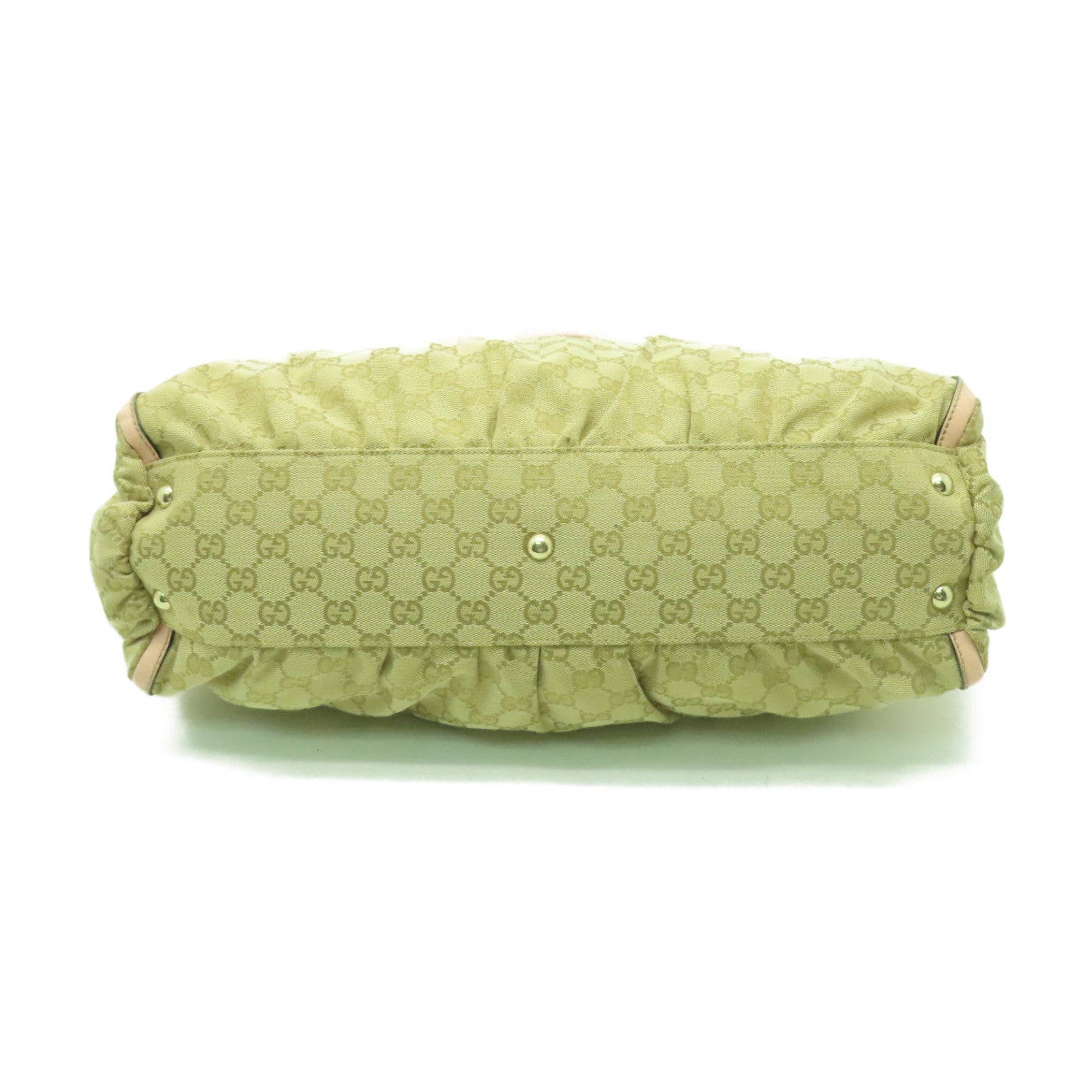 GUCCI 帆布Shoulder Bag金扣肩背袋米色/粉紅色