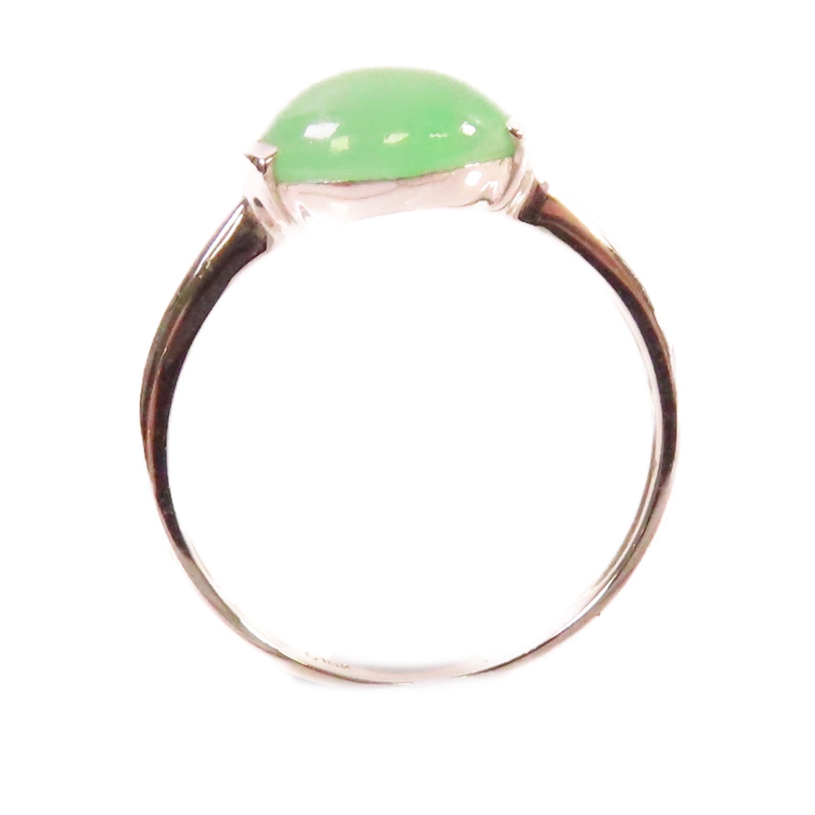 JEWELRY 18K白金/1.8g翡翠Jade Ring戒指US#5.75