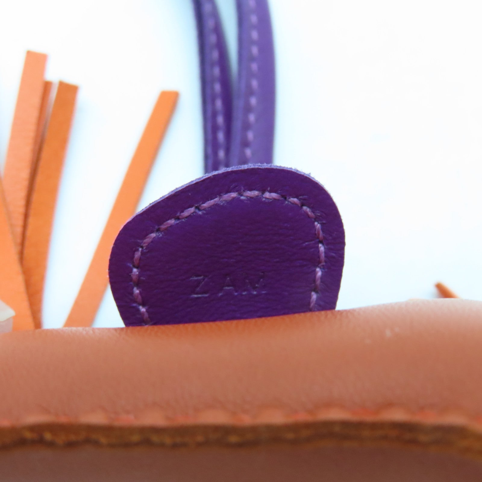 HERMES Veau Swift Leather Rodeo PM Charm Orange/Purple