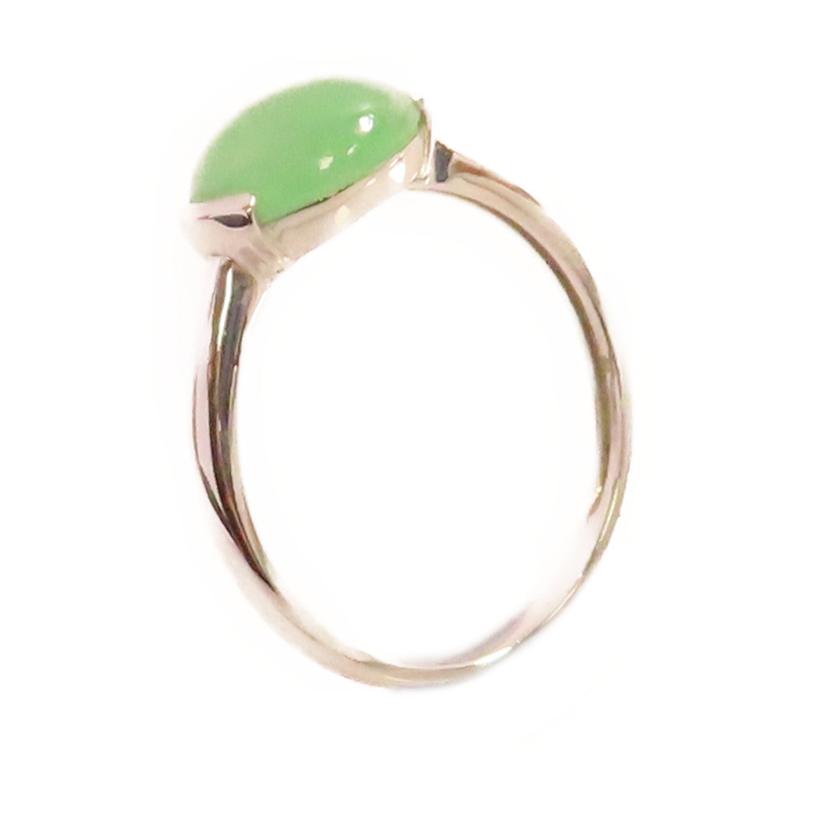 JEWELRY 18K白金/1.8g翡翠Jade Ring戒指US#5.75