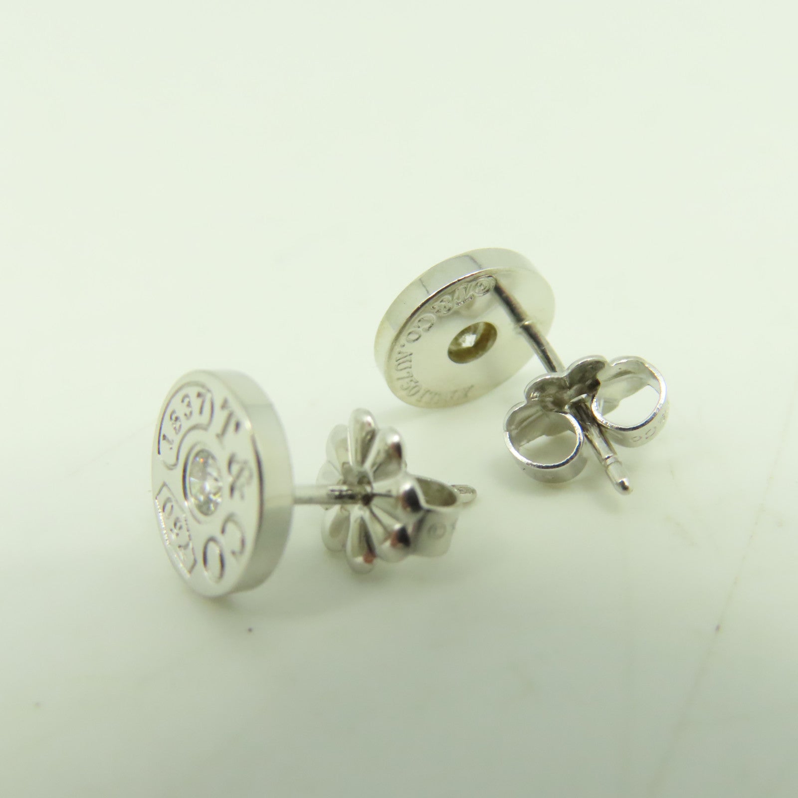 TIFFANY＆CO 18K白金Circle Earrings耳環