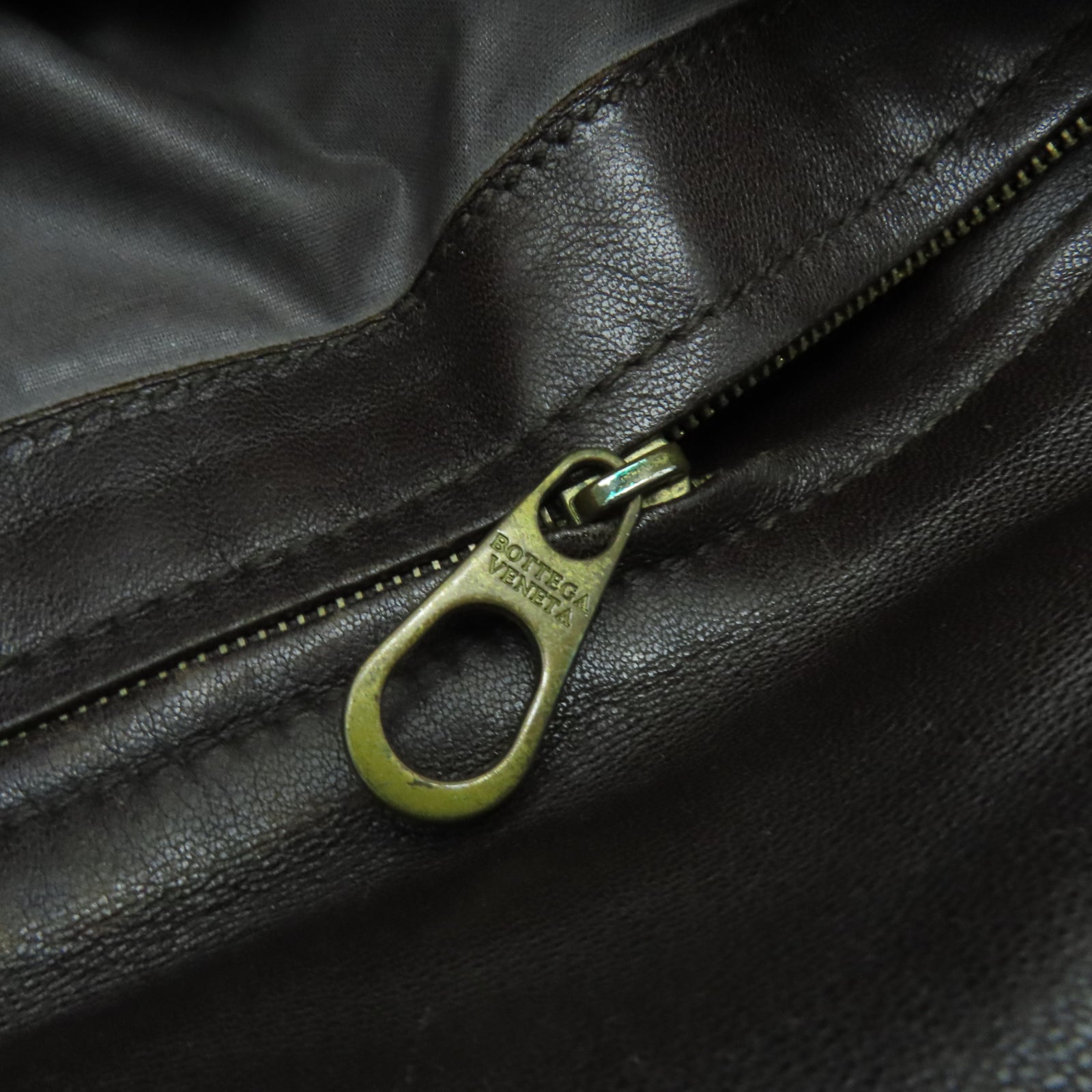 BOTTEGA VENETA 織紋羊皮皮革Shoulder Bag肩背袋棕色