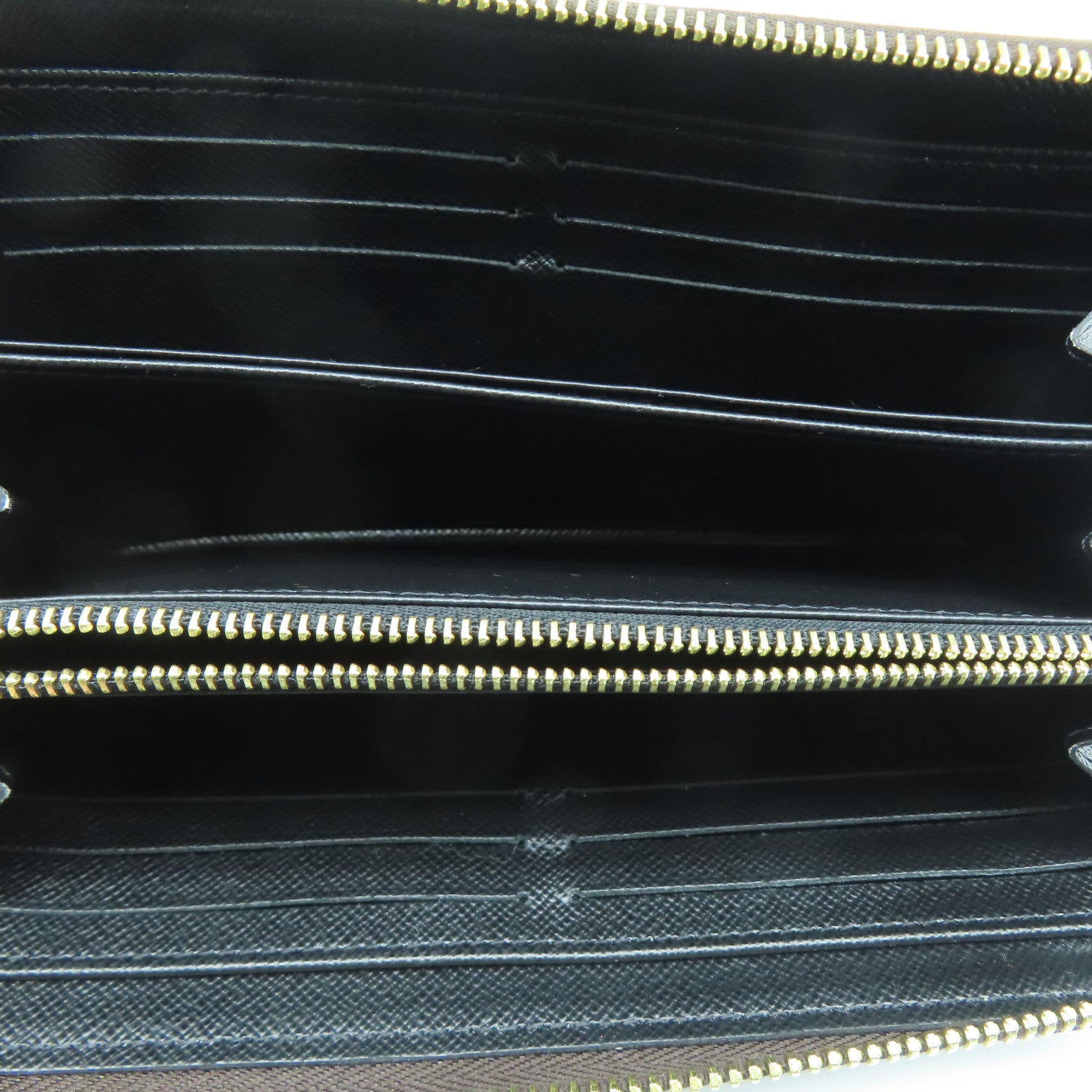 LOUIS VUITTON Monogram Giant Reverse Zipper Long Wallet Gold Buckle Long Wallet Brown