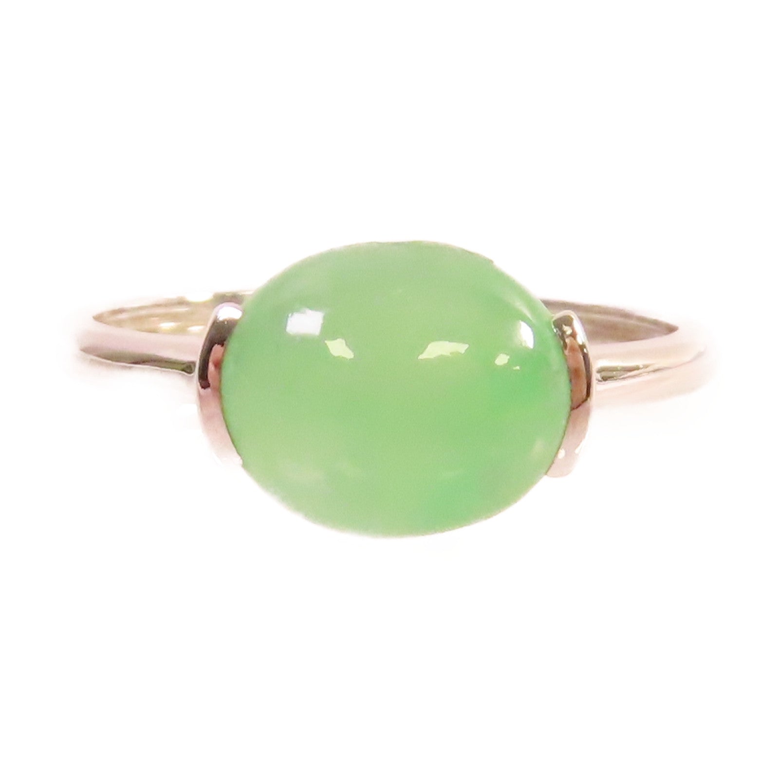 JEWELRY 18K白金/1.8g翡翠Jade Ring戒指US#5.75