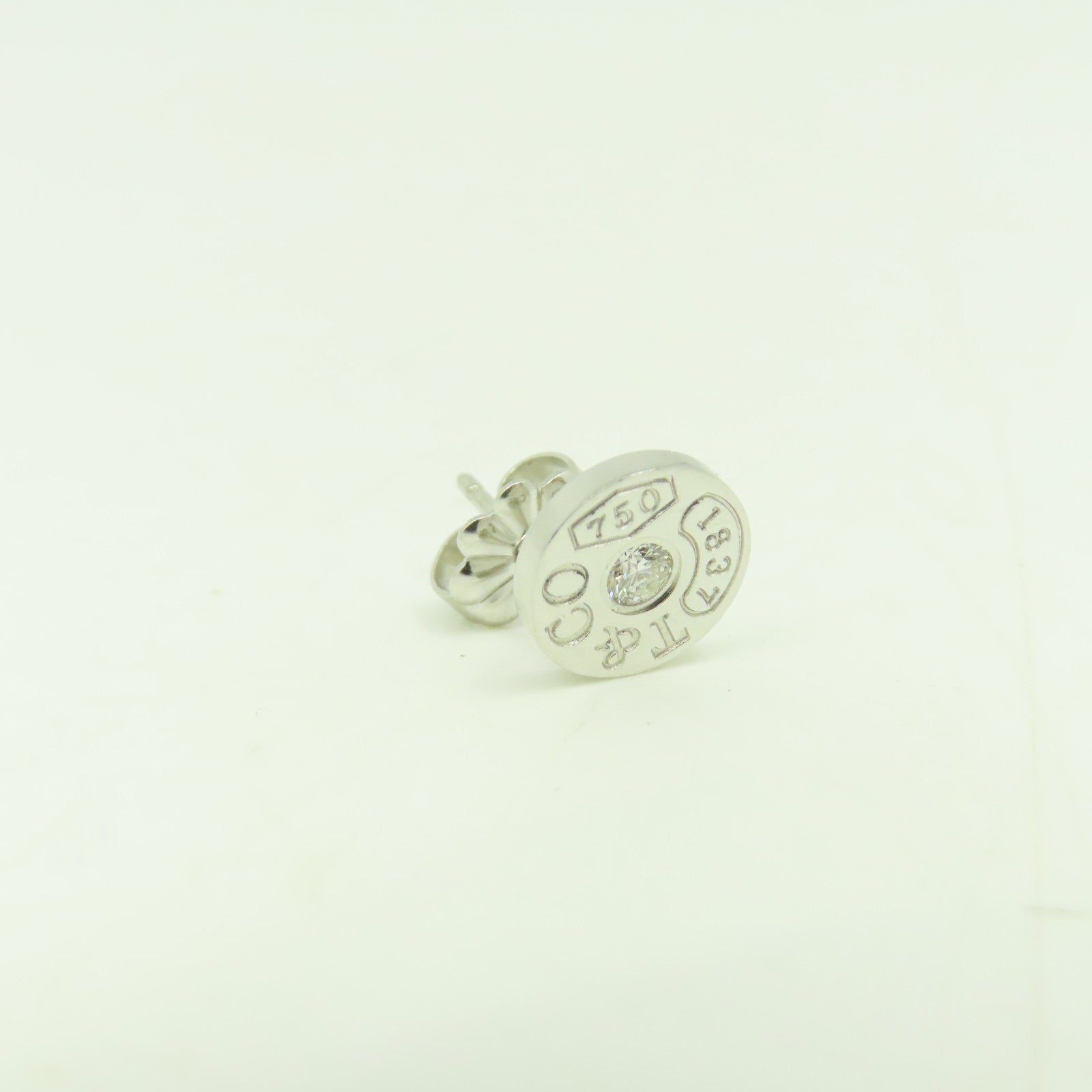 TIFFANY＆CO 18K白金Circle Earrings耳環