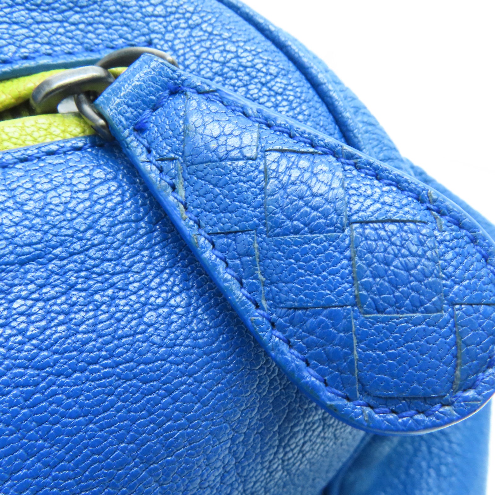 BOTTEGA VENETA 牛皮皮革Boston Bag手挽袋/肩背袋蓝色/黄色