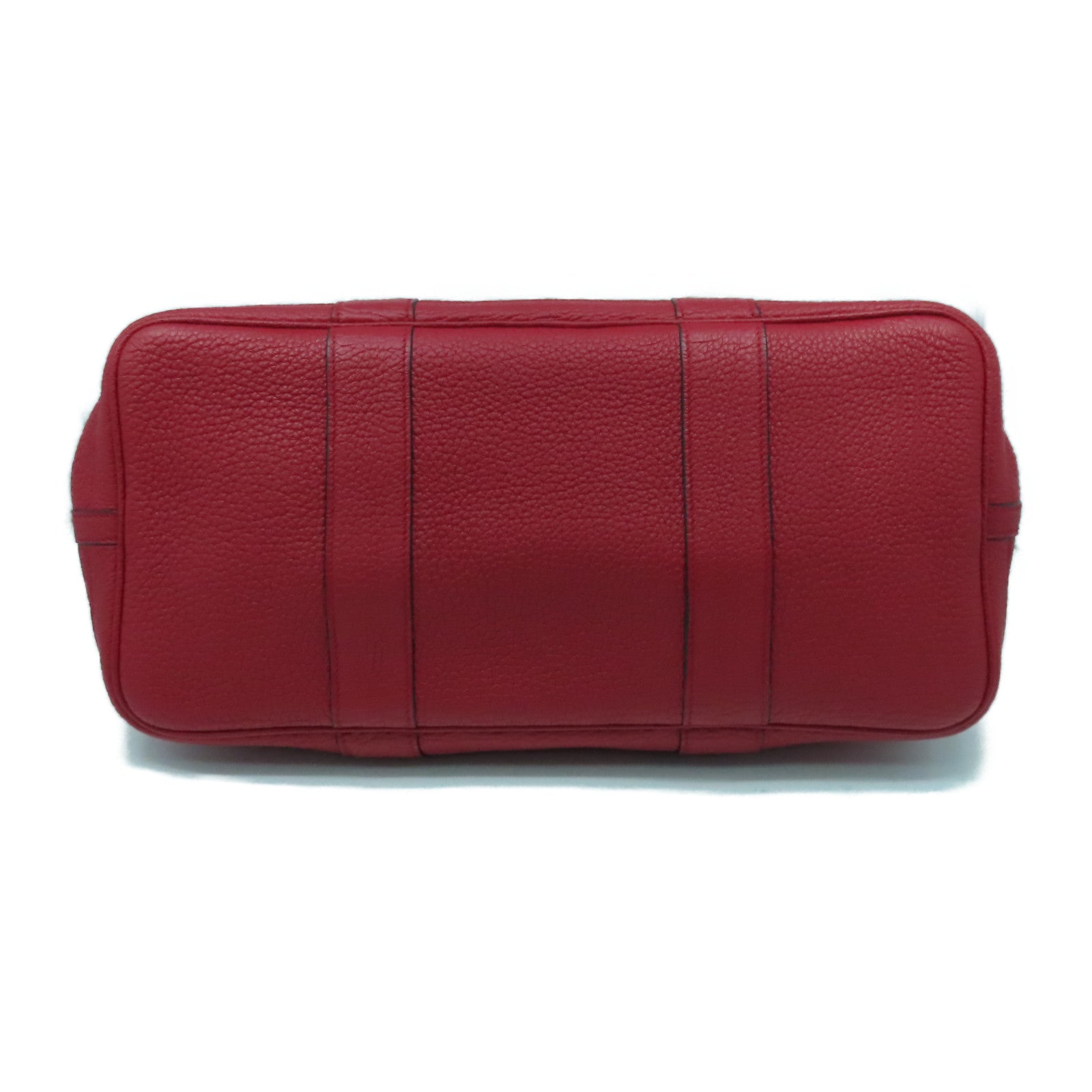HERMES Negonda皮革GardenParty PM銀扣手挽袋Rouge Casaque紅色