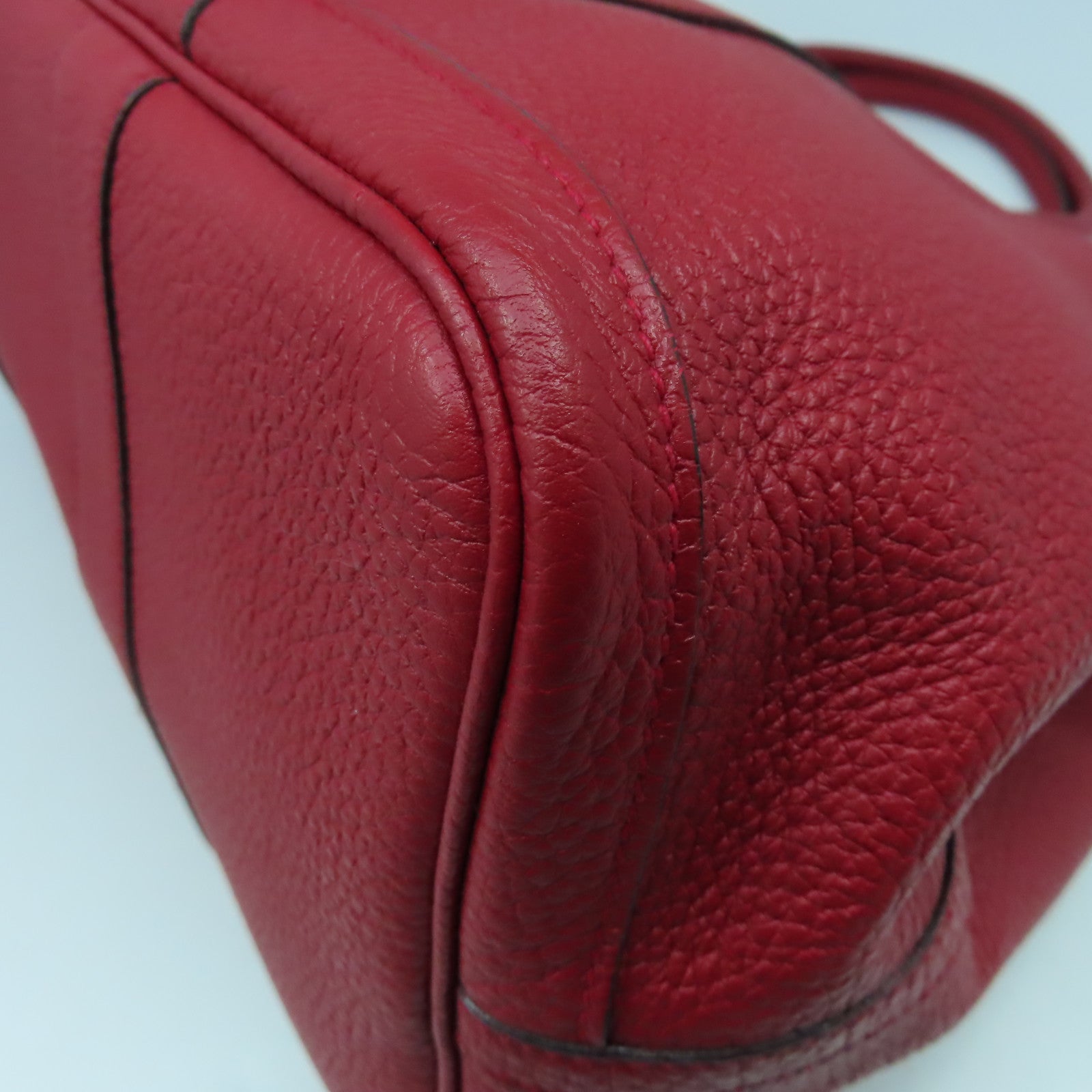HERMES Negonda皮革GardenParty PM銀扣手挽袋Rouge Casaque紅色