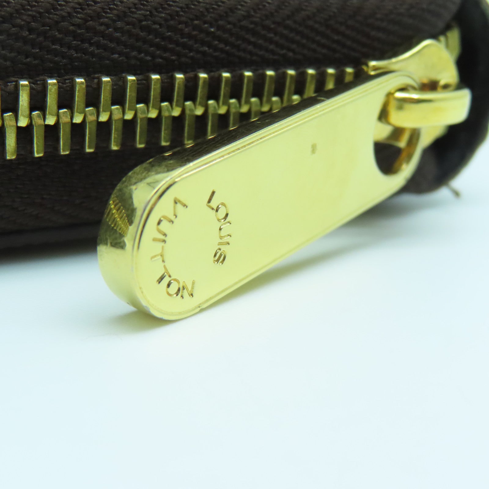 LOUIS VUITTON Monogram Giant Reverse Zipper Long Wallet Gold Buckle Long Wallet Brown