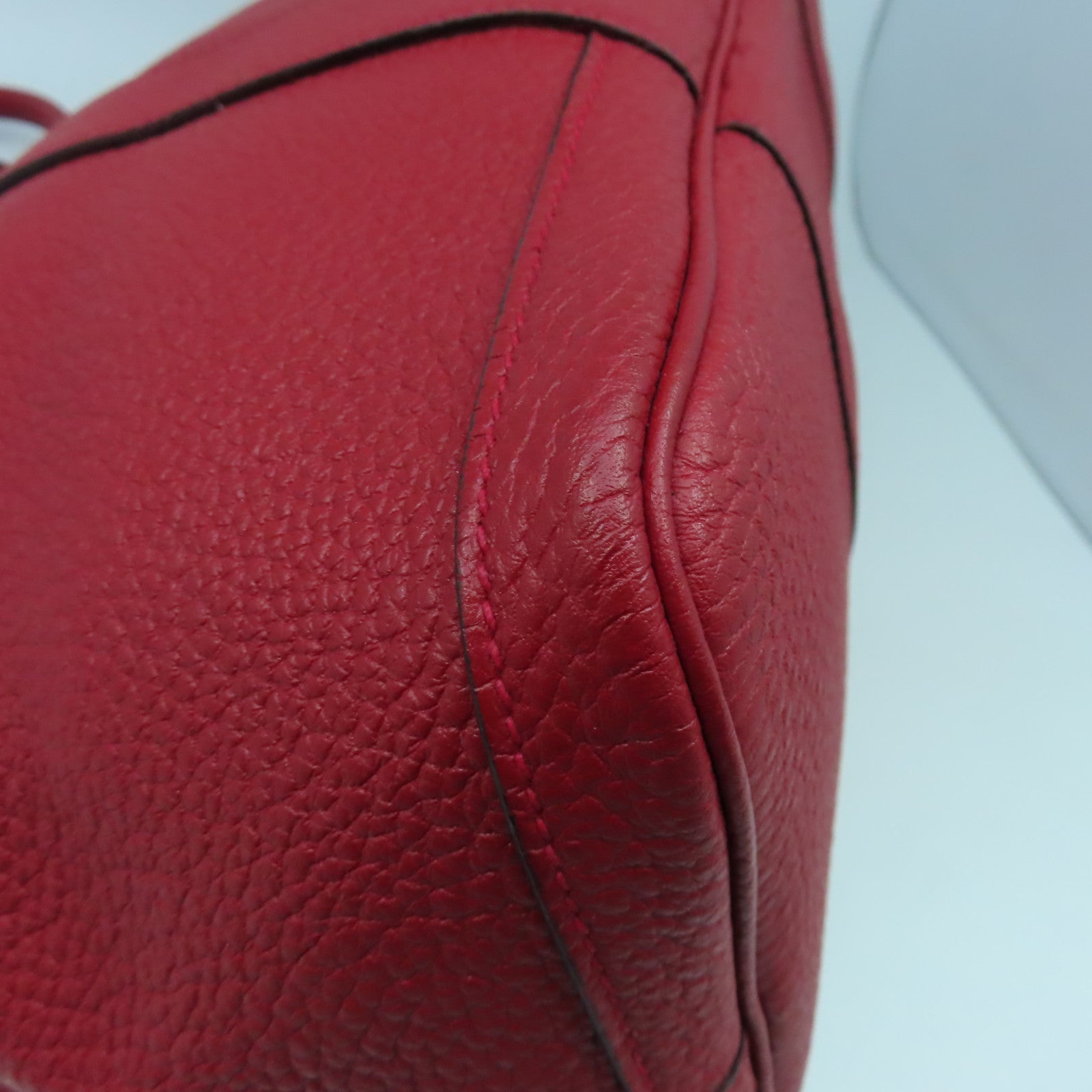 HERMES Negonda皮革GardenParty PM銀扣手挽袋Rouge Casaque紅色