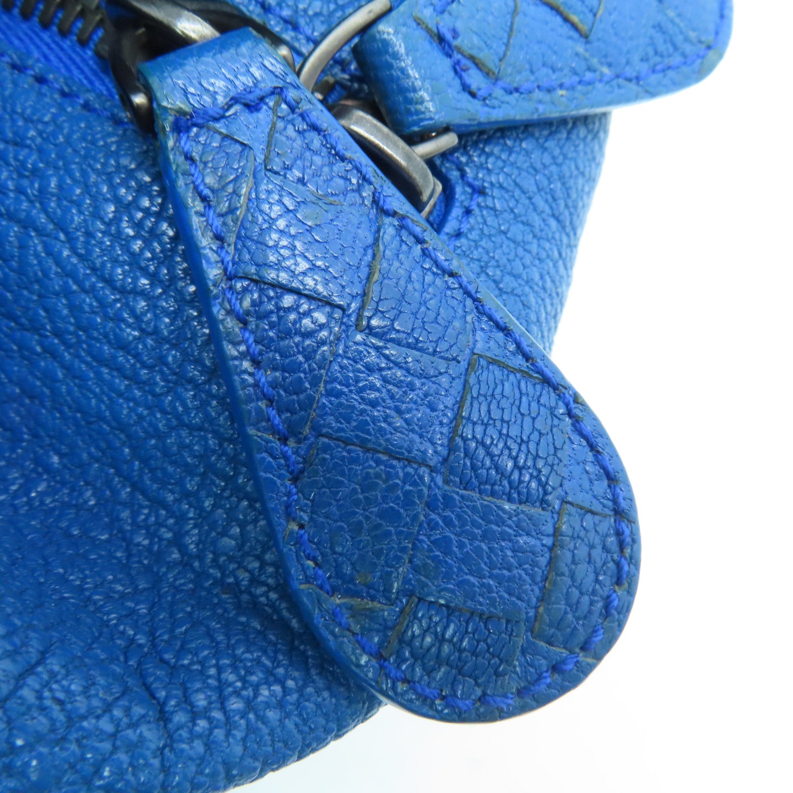 BOTTEGA VENETA 牛皮皮革Boston Bag手挽袋/肩背袋蓝色/黄色