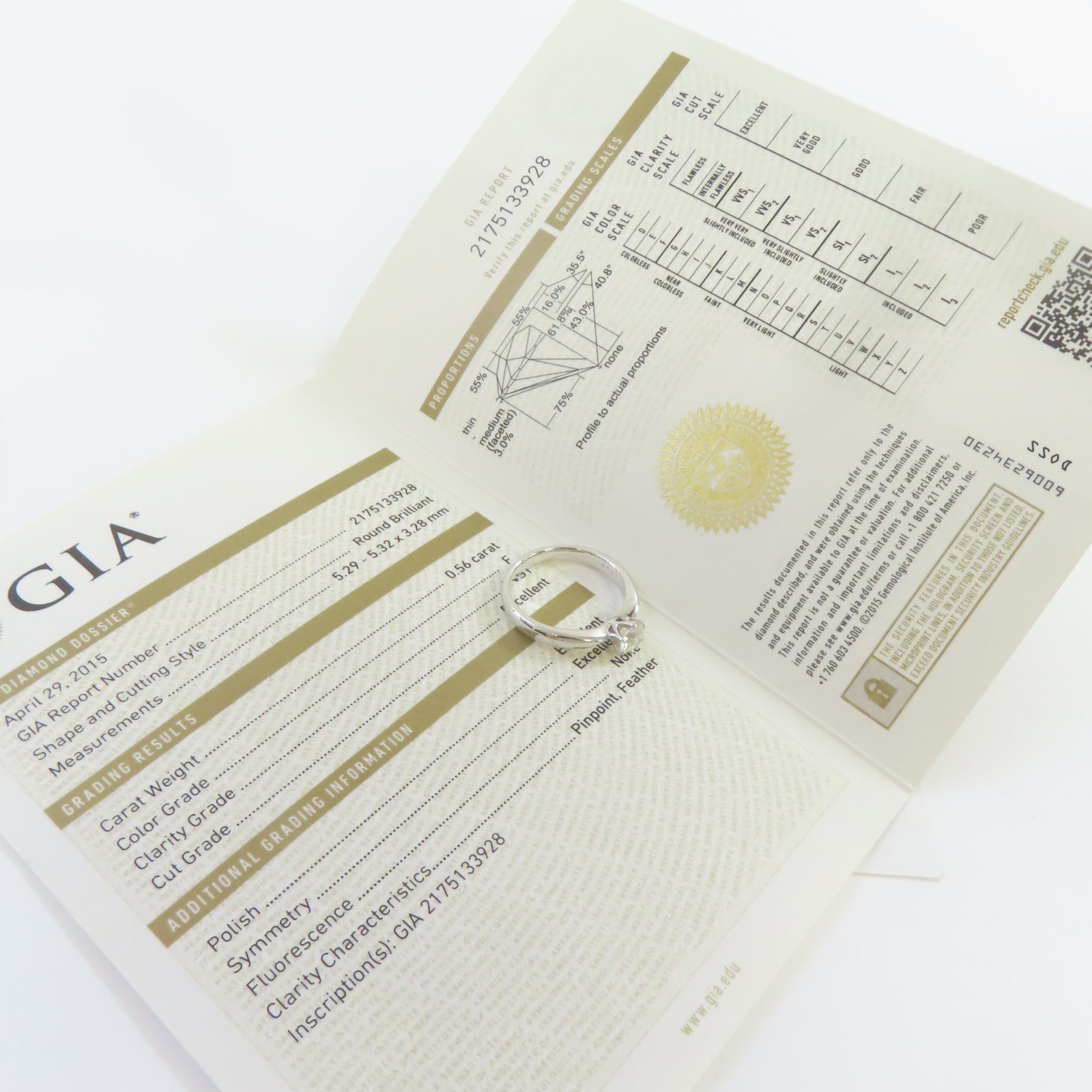 JEWELRY 18K白金/0.56ct鑽石Diamond Ring戒指US#7.75
