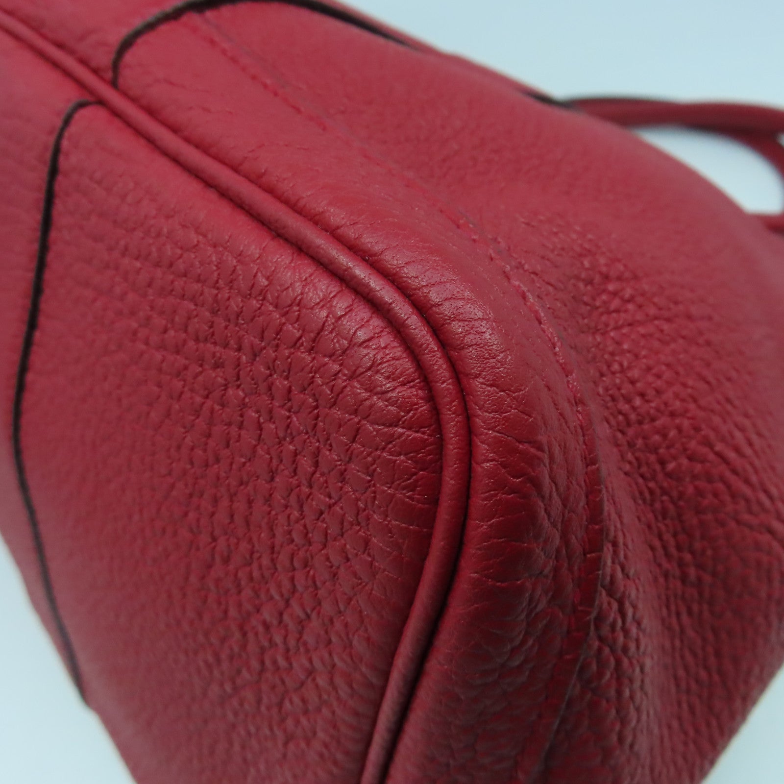 HERMES Negonda皮革GardenParty PM銀扣手挽袋Rouge Casaque紅色