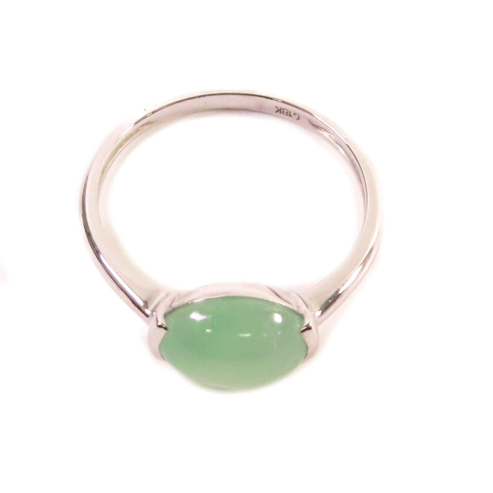 JEWELRY 18K白金/1.8g翡翠Jade Ring戒指US#5.75