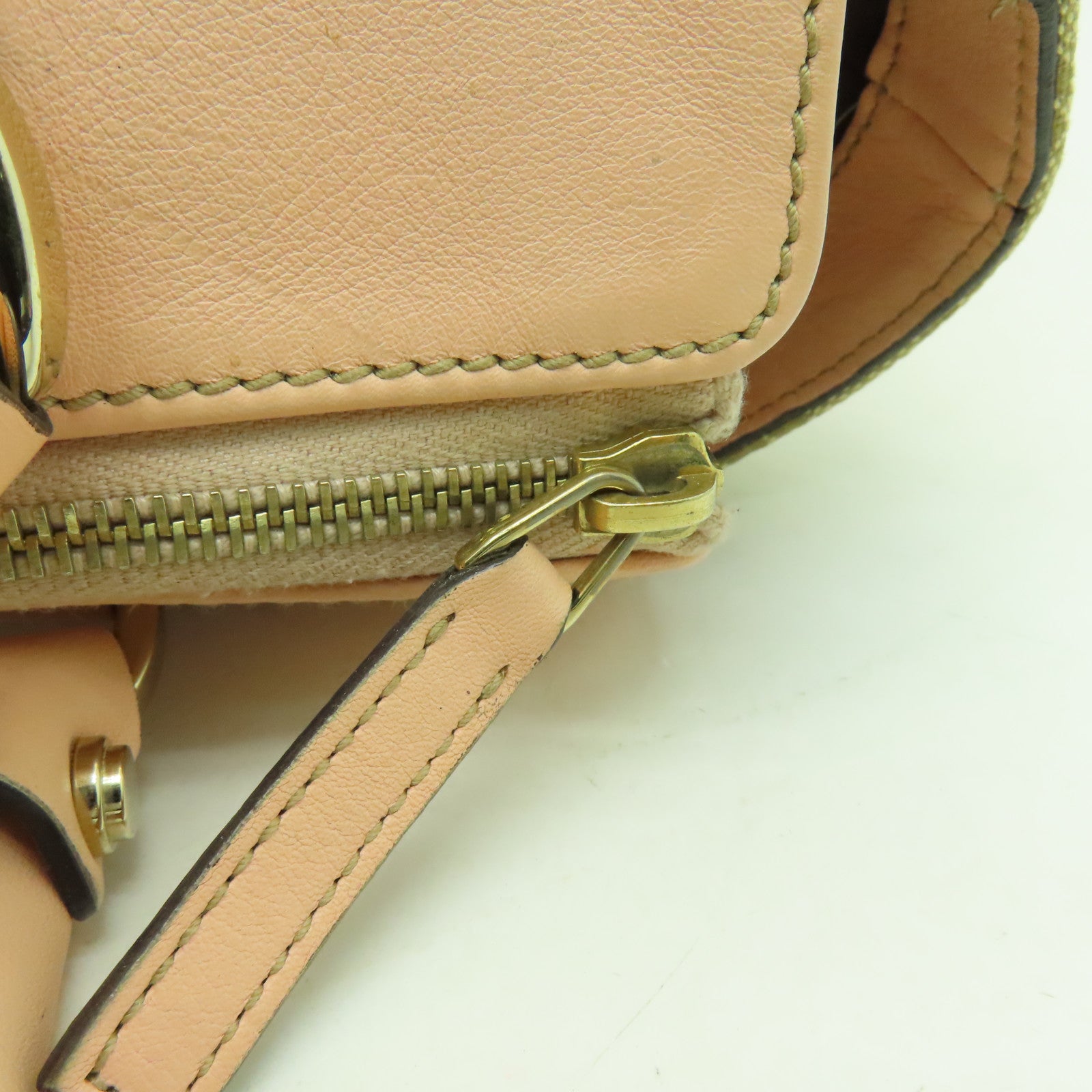 GUCCI 帆布Shoulder Bag金扣肩背袋米色/粉紅色