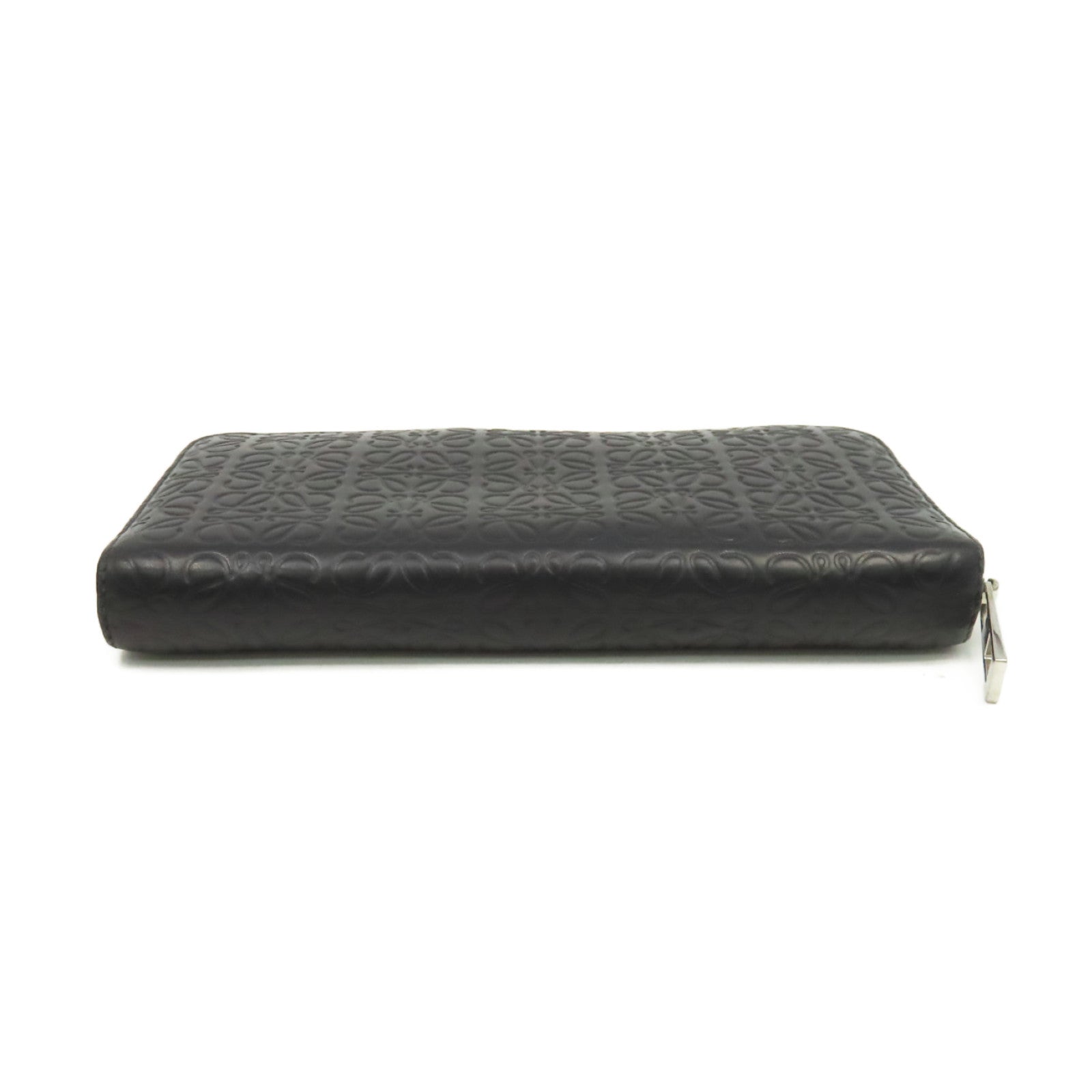 LOEWE 【激減優惠】牛皮皮革Billetero C/Crema Negro Zipper Long Wallet拉鏈長錢包黑色