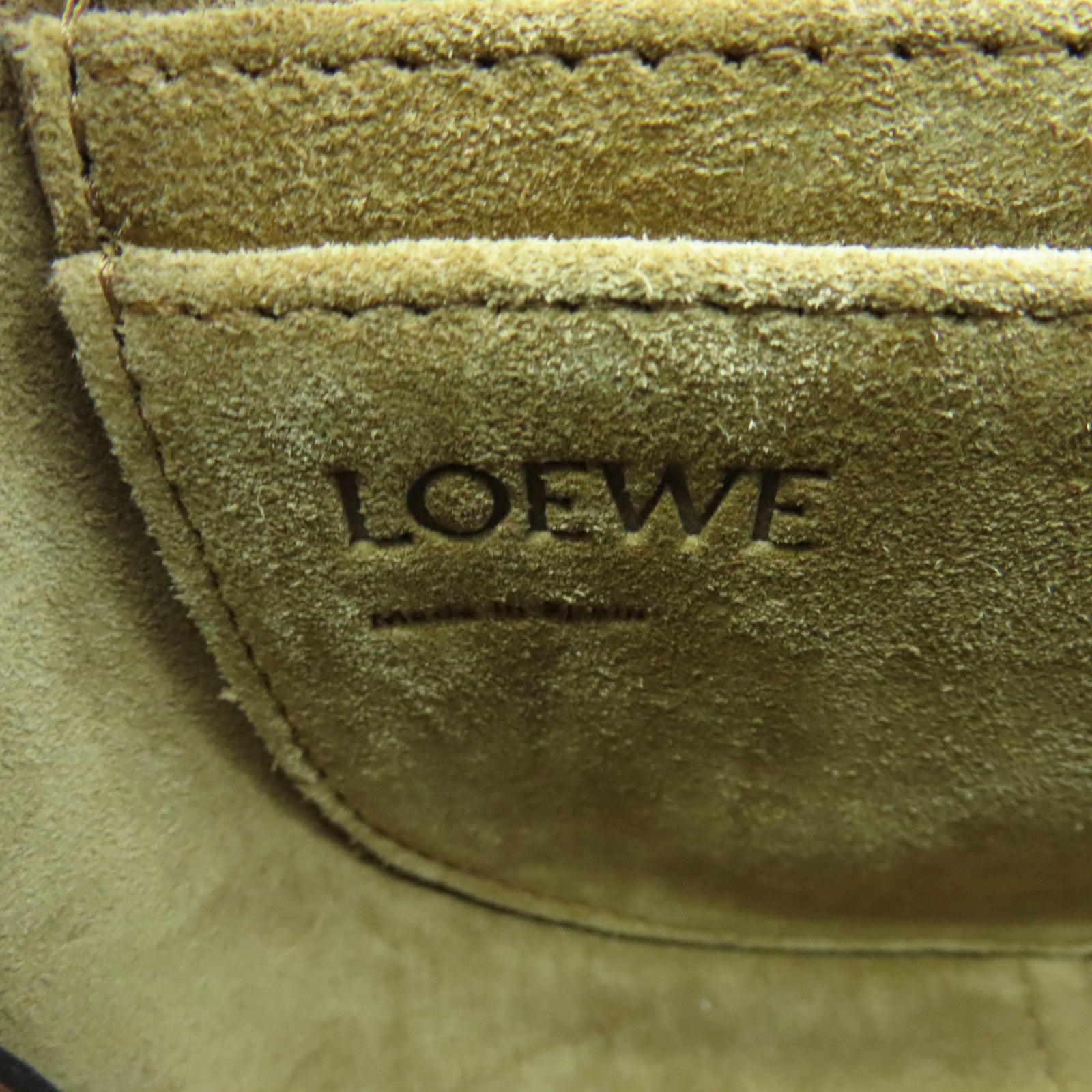 LOEWE Cowhide Leather Mini Gate Dual Bag Gold Buckle Shoulder Bag Brown