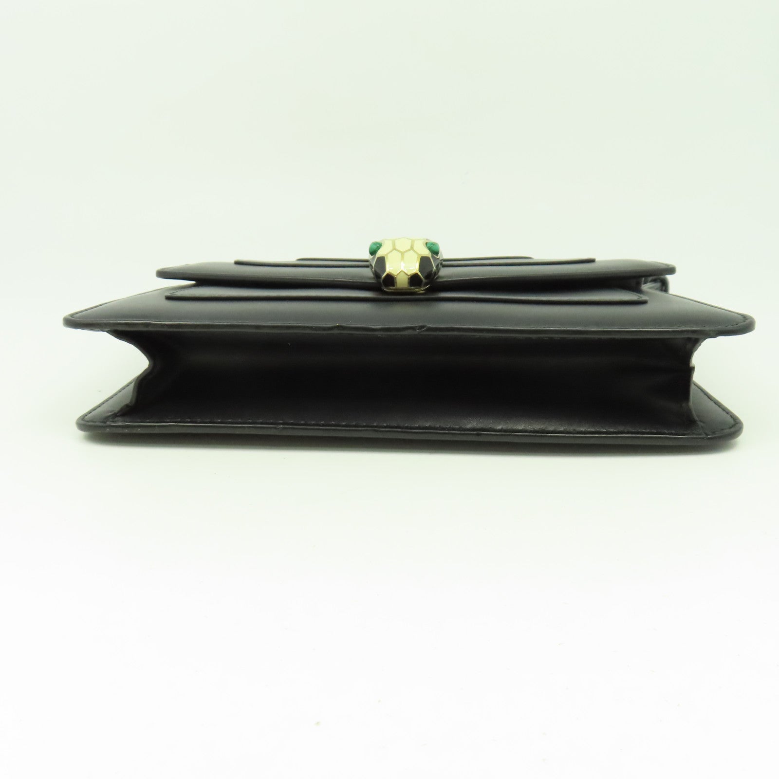 BVLGARI 牛皮皮革Chain Bag金扣鏈帶肩背袋黑色